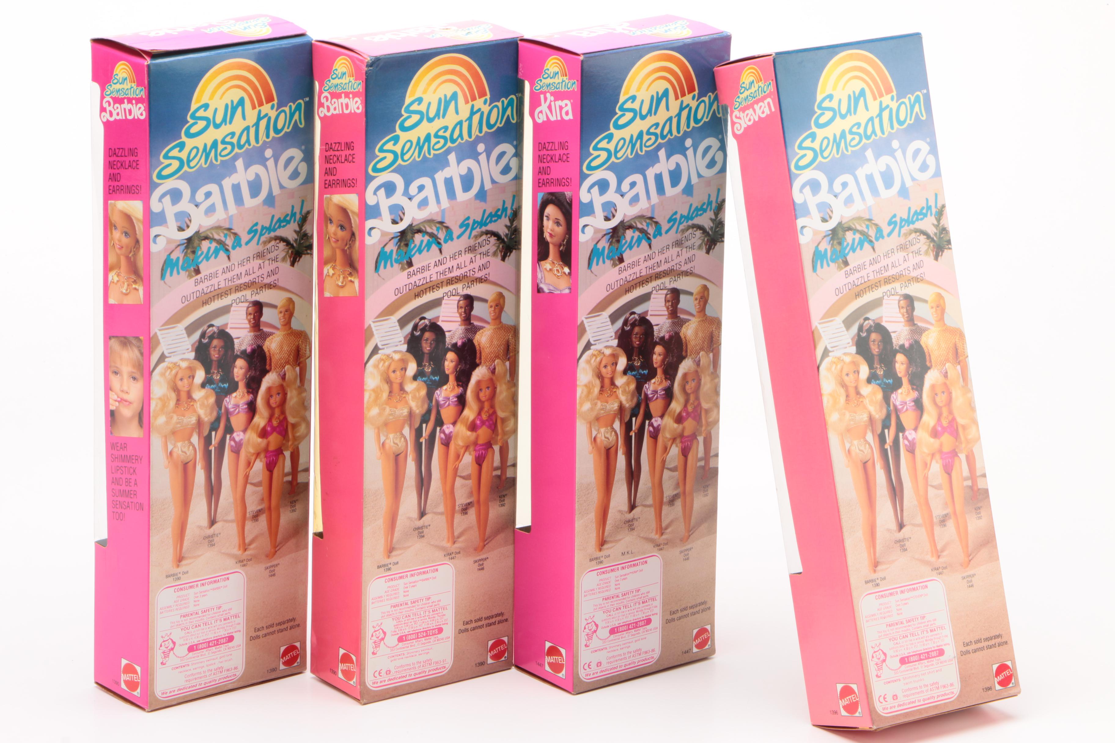 Barbie and Ken "Baywatch" Dolls with Other Beach Themed Barbie Dolls and Friends