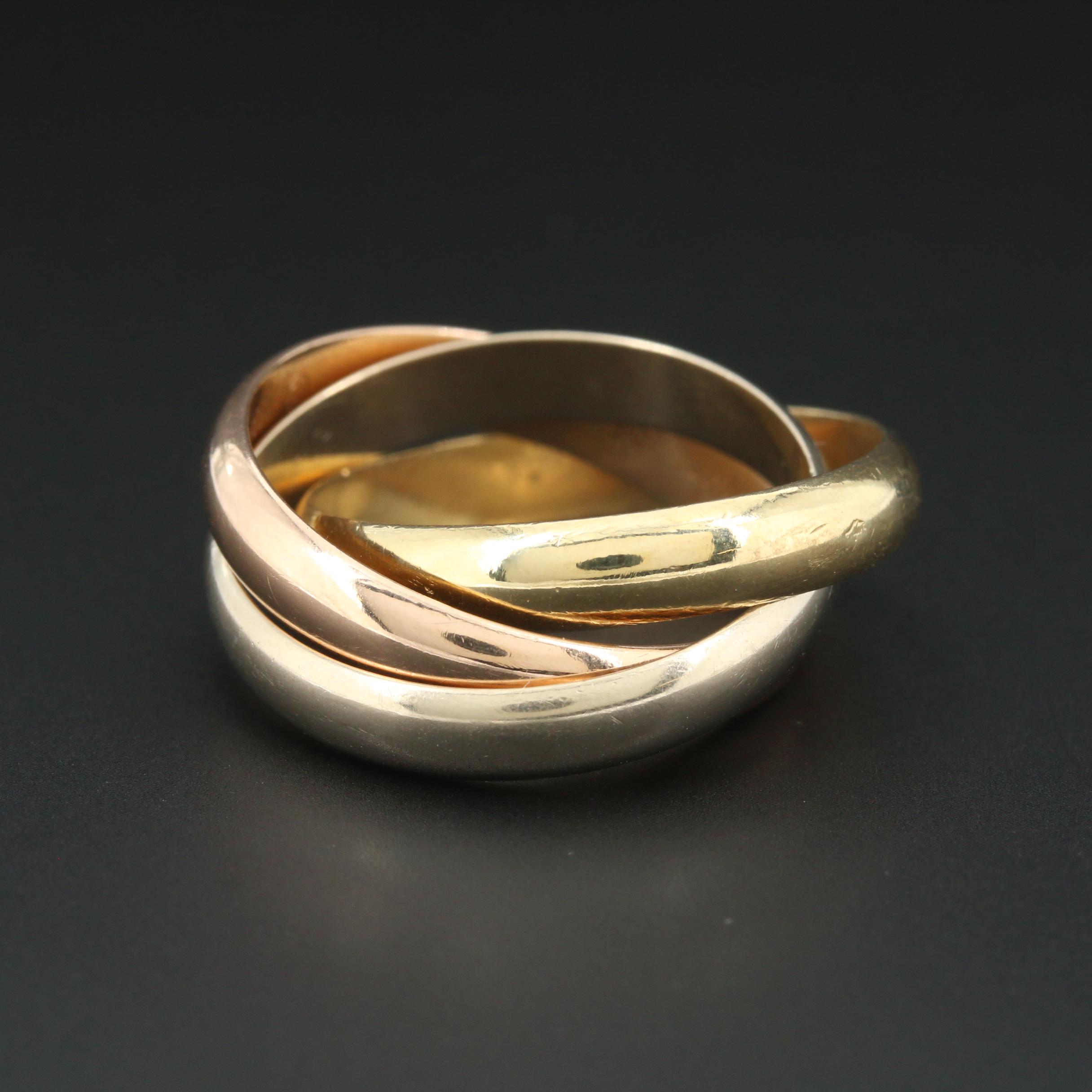 Cartier 18K Tri-Gold Trinity Ring