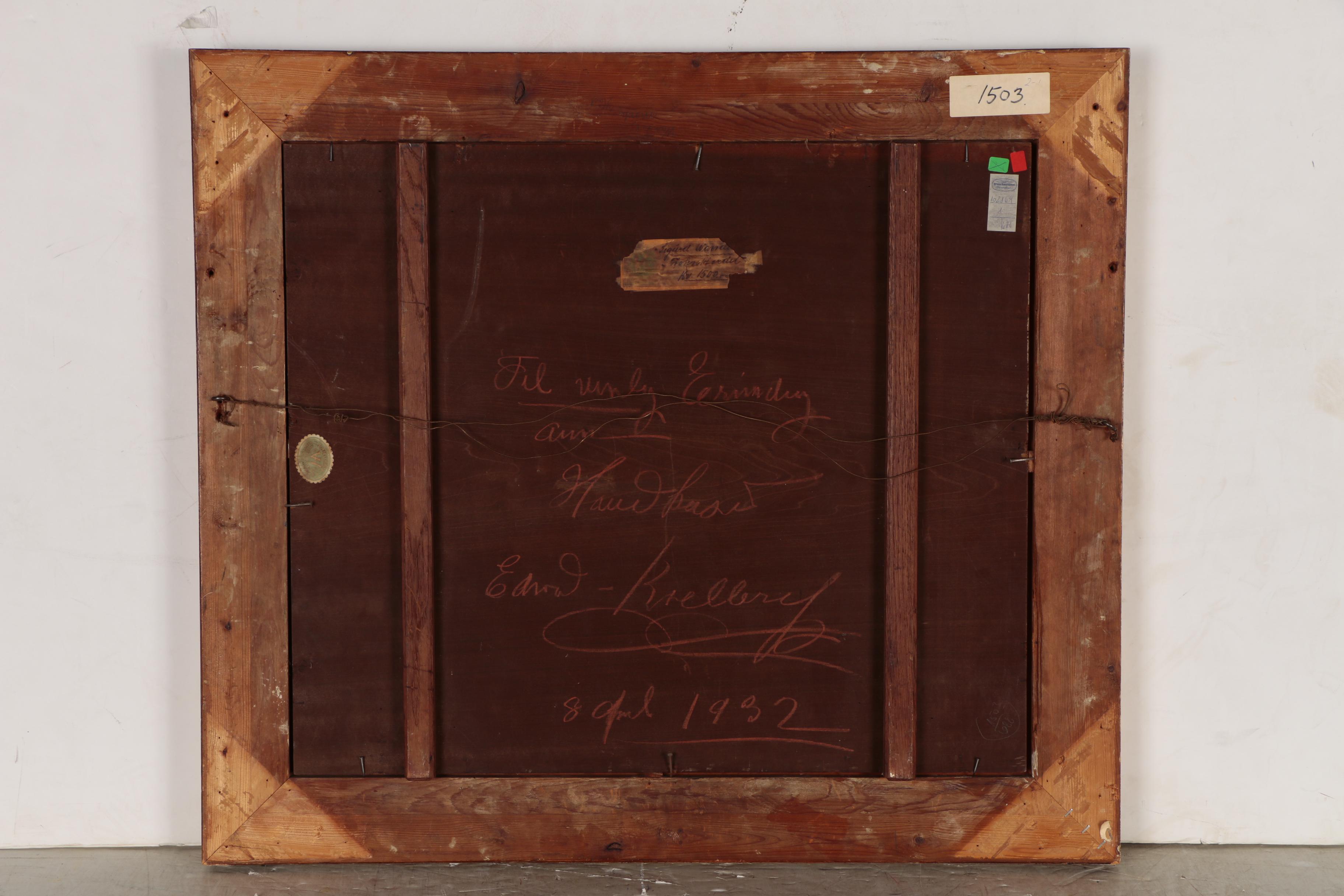 Sigurd Wandel Oil Painting "Frokostbordet", Circa 1930