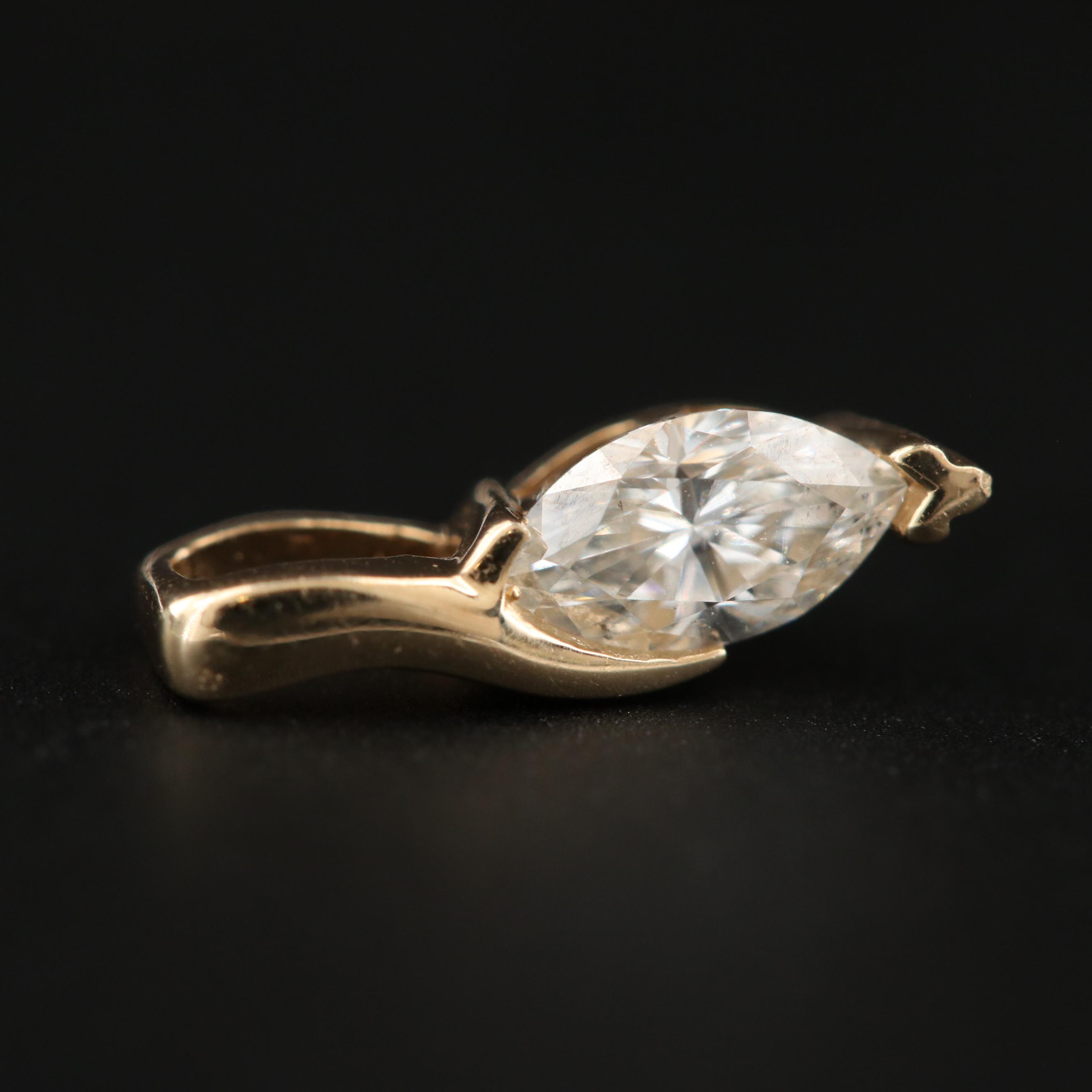 14K Yellow Gold Diamond Pendant