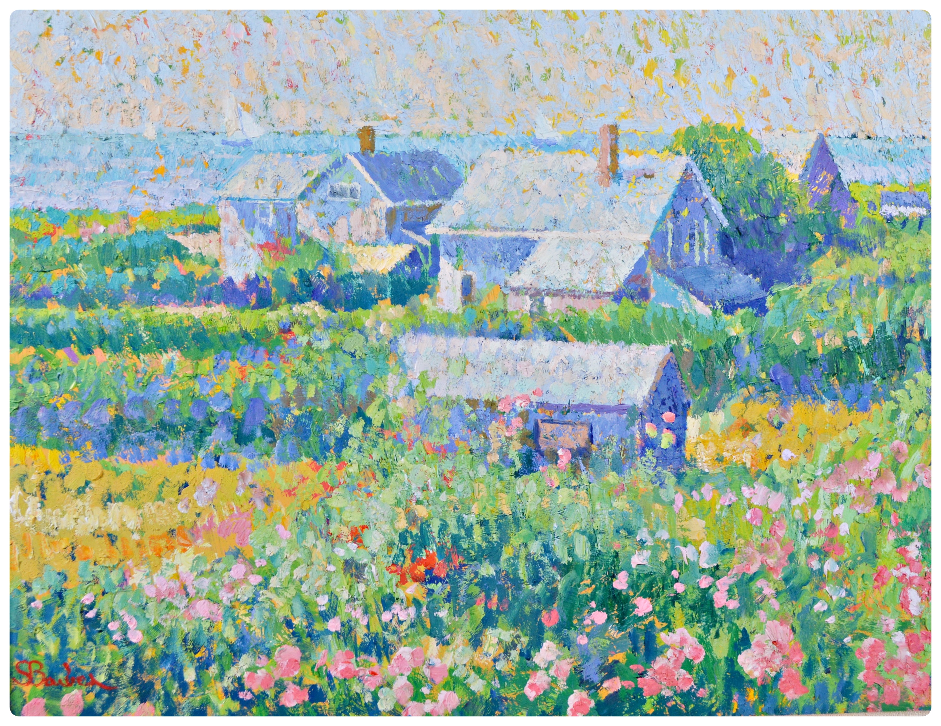 Sam Barber Impressionism Style Acrylic Painting "Nantucket Hills"