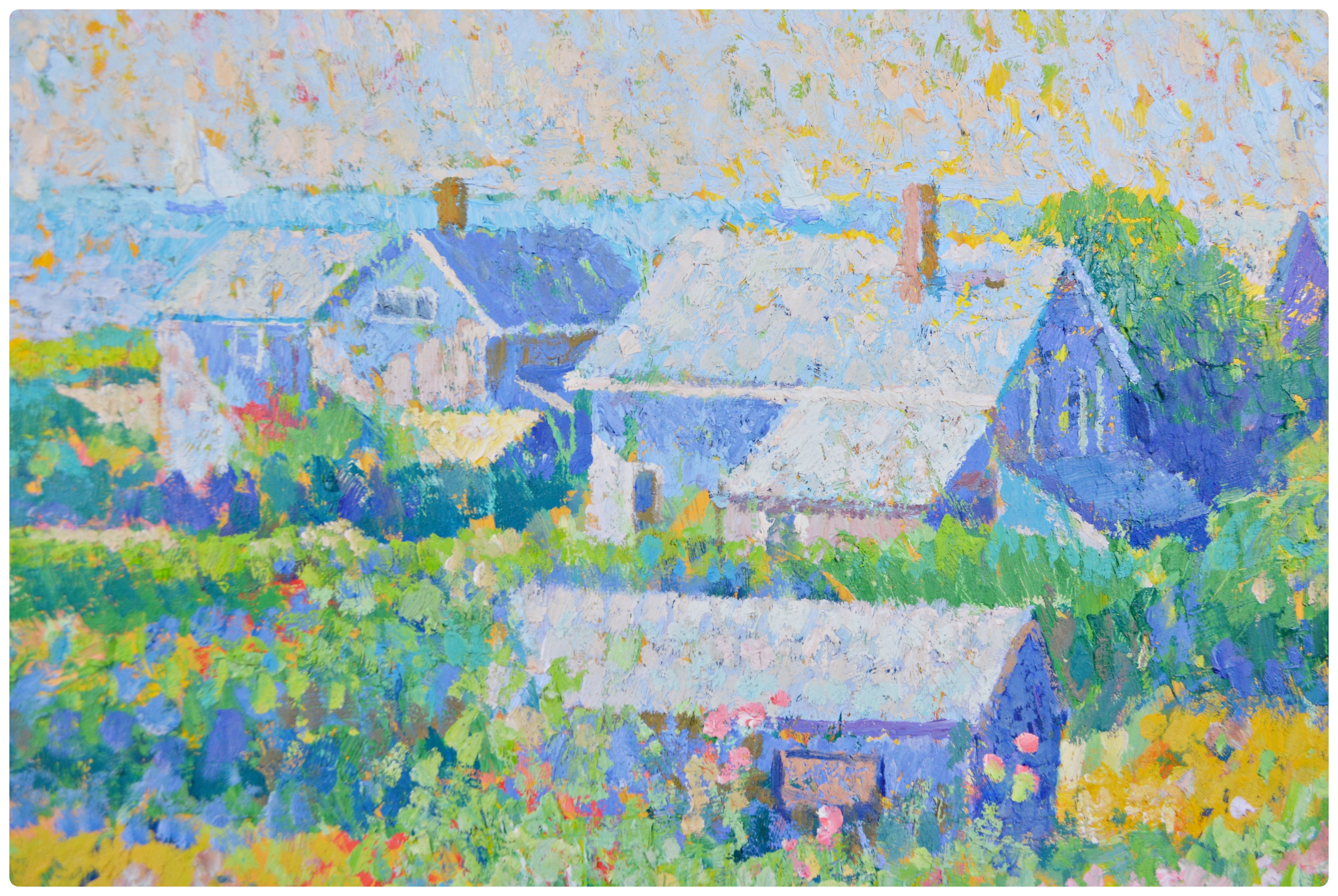 Sam Barber Impressionism Style Acrylic Painting "Nantucket Hills"
