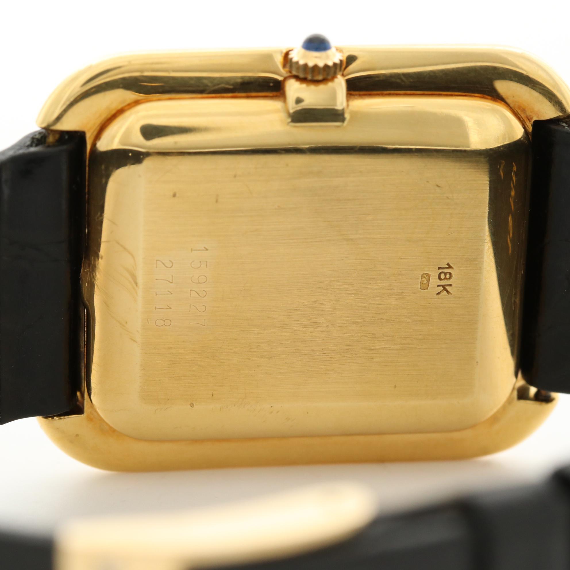 Vintage Corum 18K Gold Stem Wind Watch With Lapis Lazuli Dial and Diamond Buckle