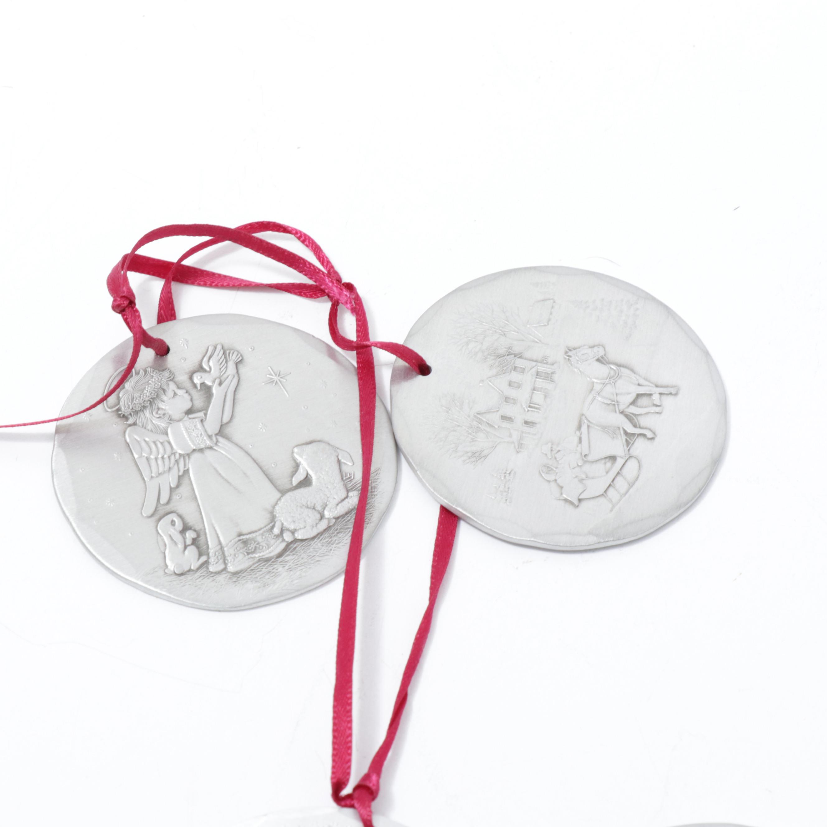 Wendell August Forge Hand-Hammered Aluminum Christmas Medals, 1990s