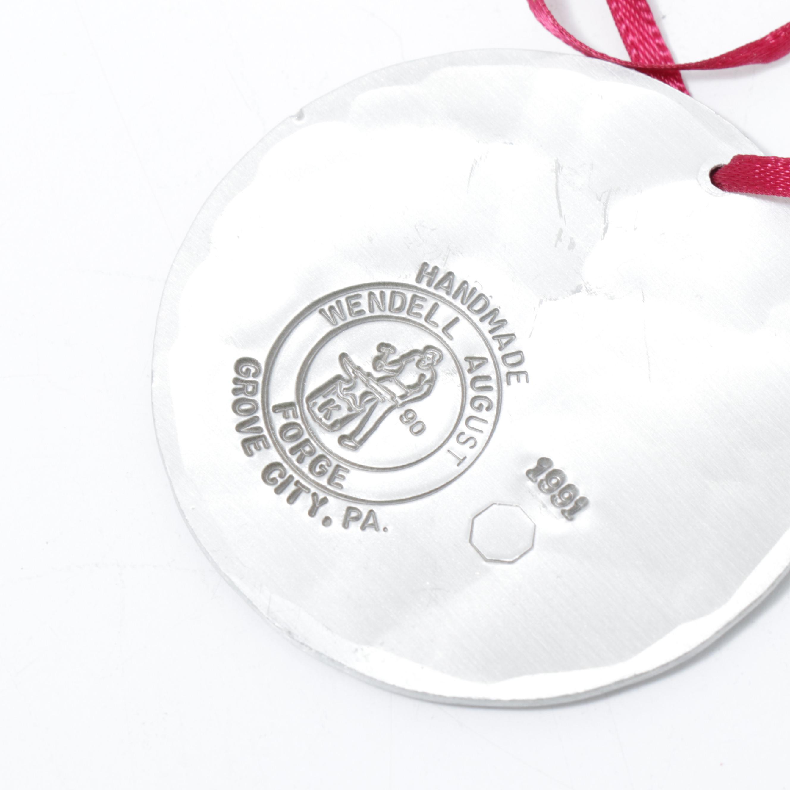 Wendell August Forge Hand-Hammered Aluminum Christmas Medals, 1990s