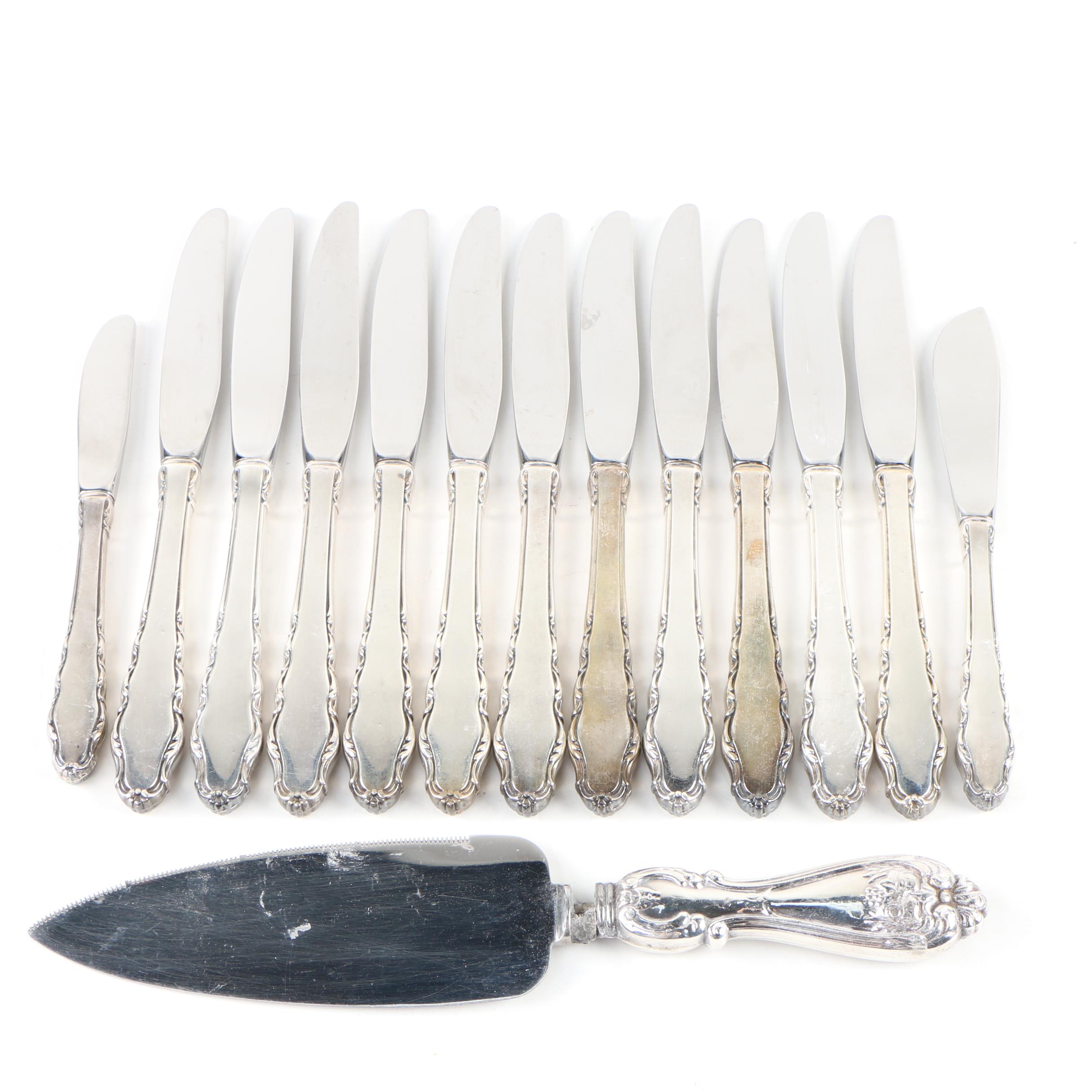 Sterling Silver Reed & Barton "Mirrorstele" Flatware and Hunt Pie Server