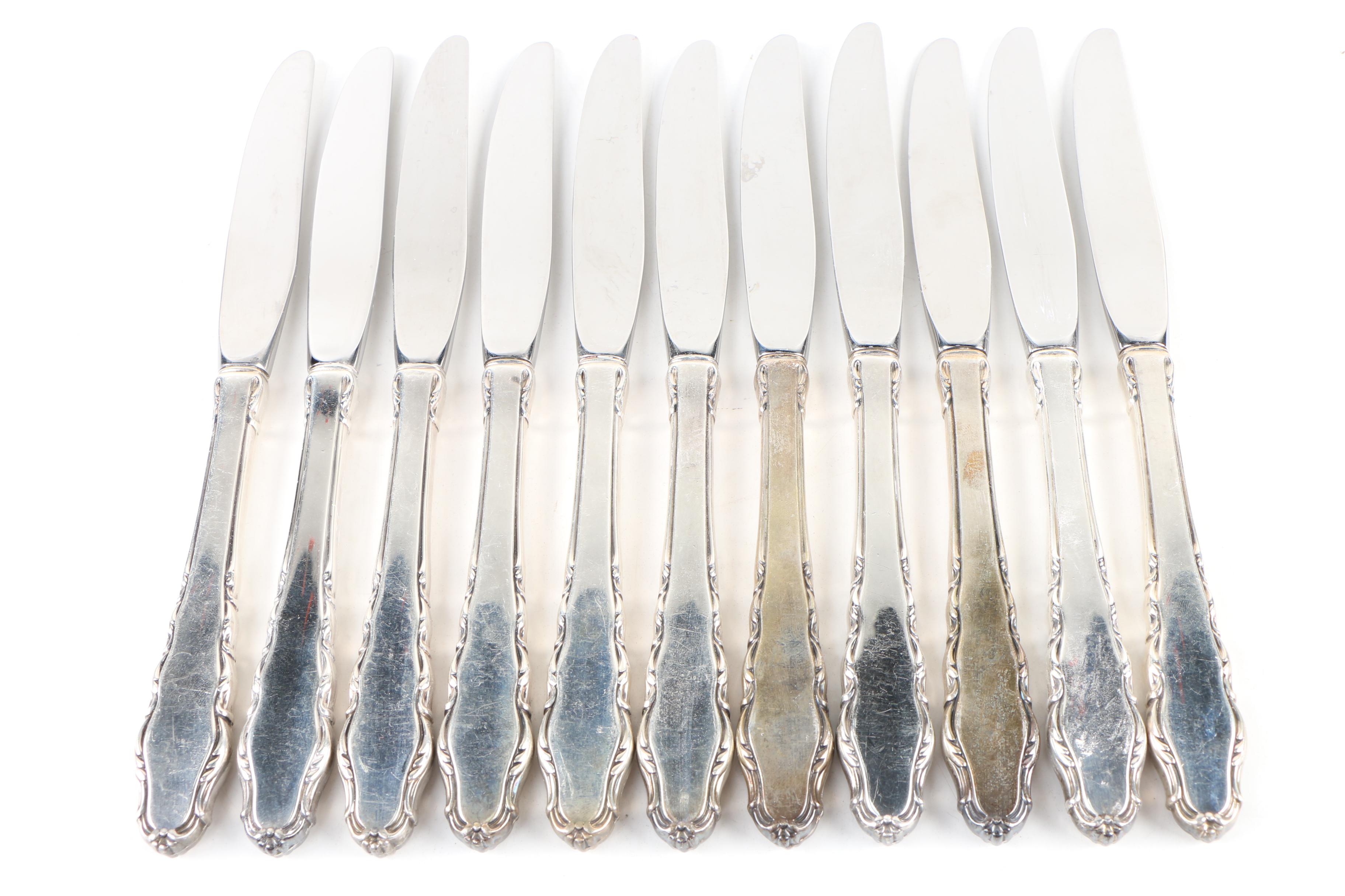 Sterling Silver Reed & Barton "Mirrorstele" Flatware and Hunt Pie Server