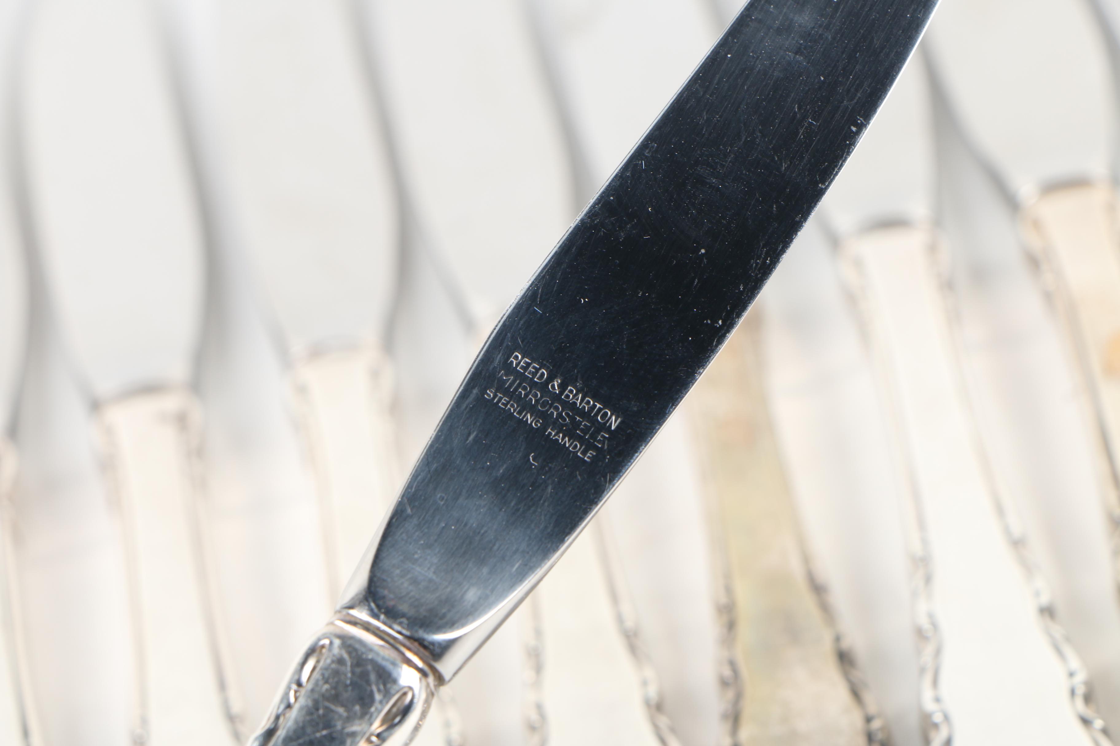 Sterling Silver Reed & Barton "Mirrorstele" Flatware and Hunt Pie Server