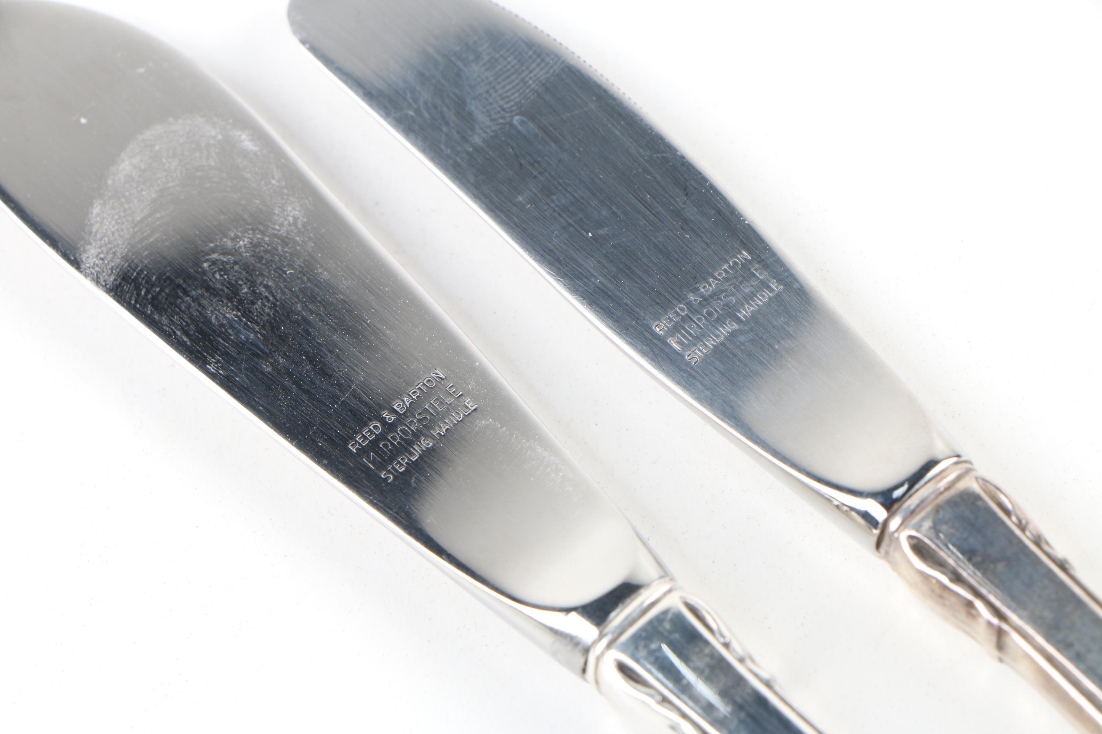 Sterling Silver Reed & Barton "Mirrorstele" Flatware and Hunt Pie Server