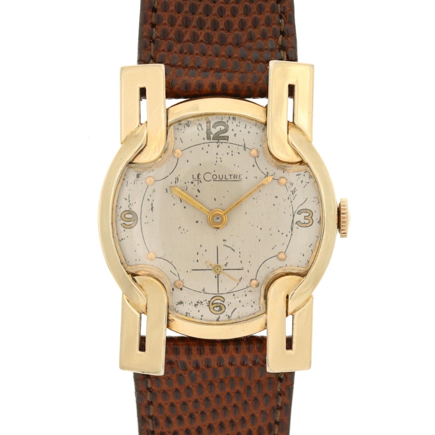 Vintage LeCoultre 14K Gold Filled Fancy Lugs Stem Wind Wristwatch