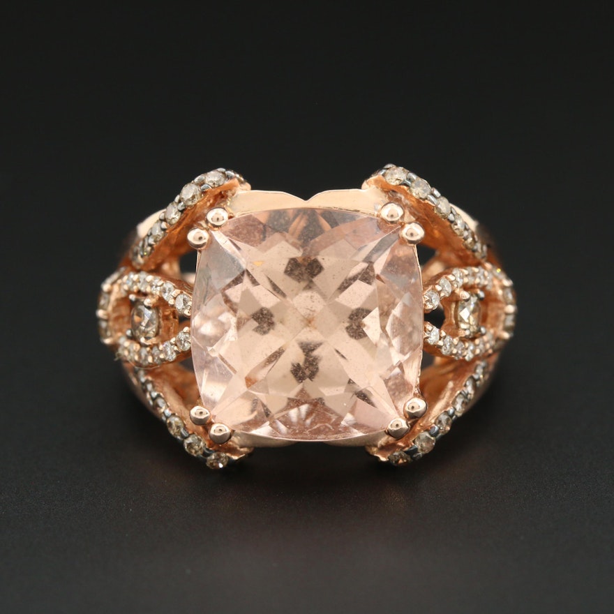 Le Vian 14K Rose Gold Morganite and Diamond Ring