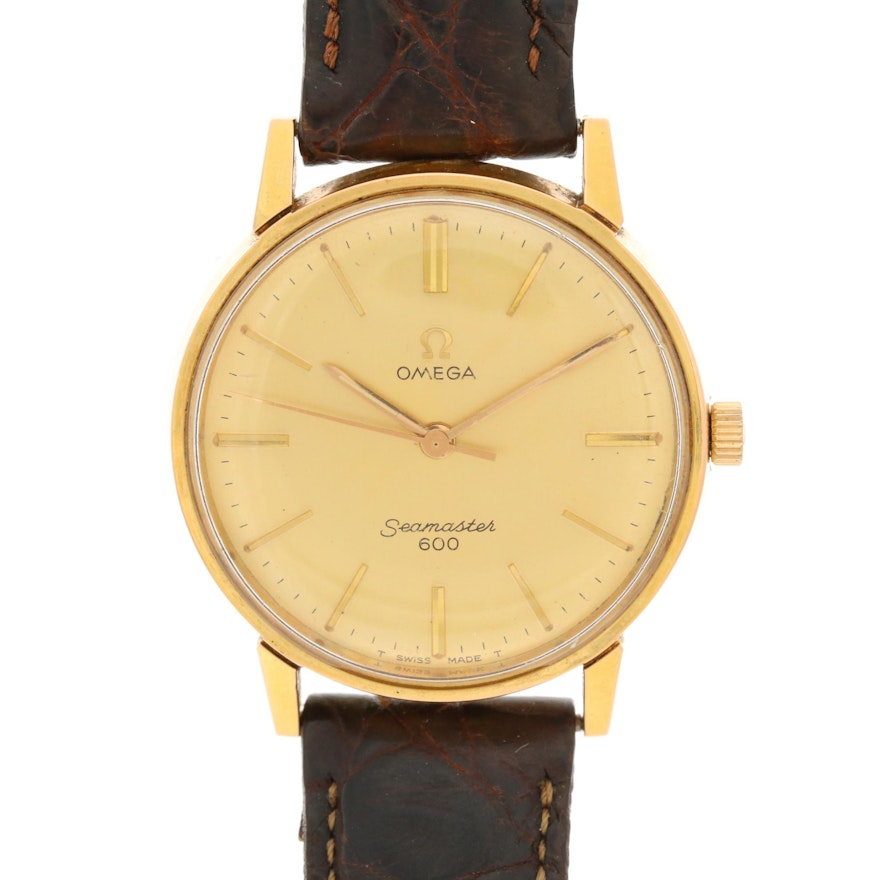 Vintage Omega Seamaster 600 Gold Tone Wristwatch, Circa 1963