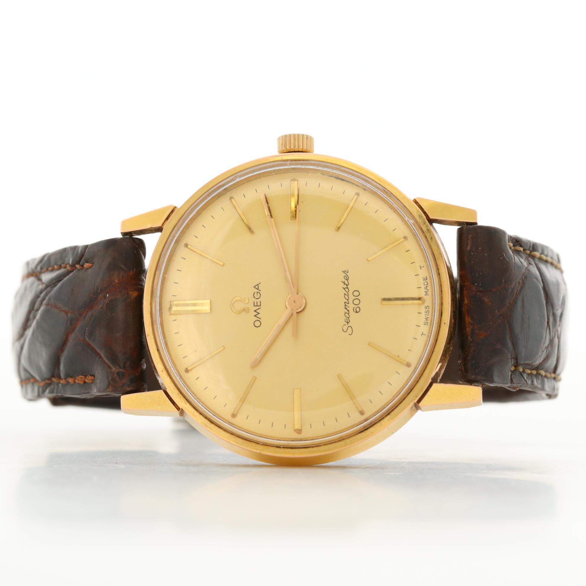 Vintage Omega Seamaster 600 Gold Tone Watch, Circa 1963