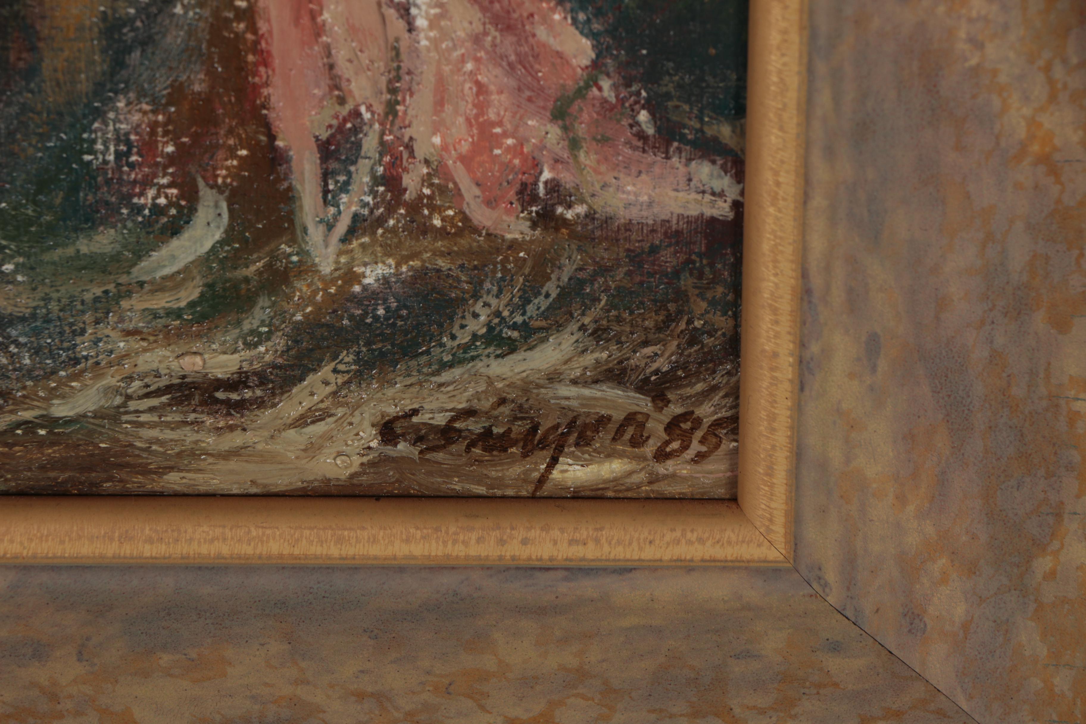 Clyde Singer Oil Painting "Nude in Hayloft", 1985