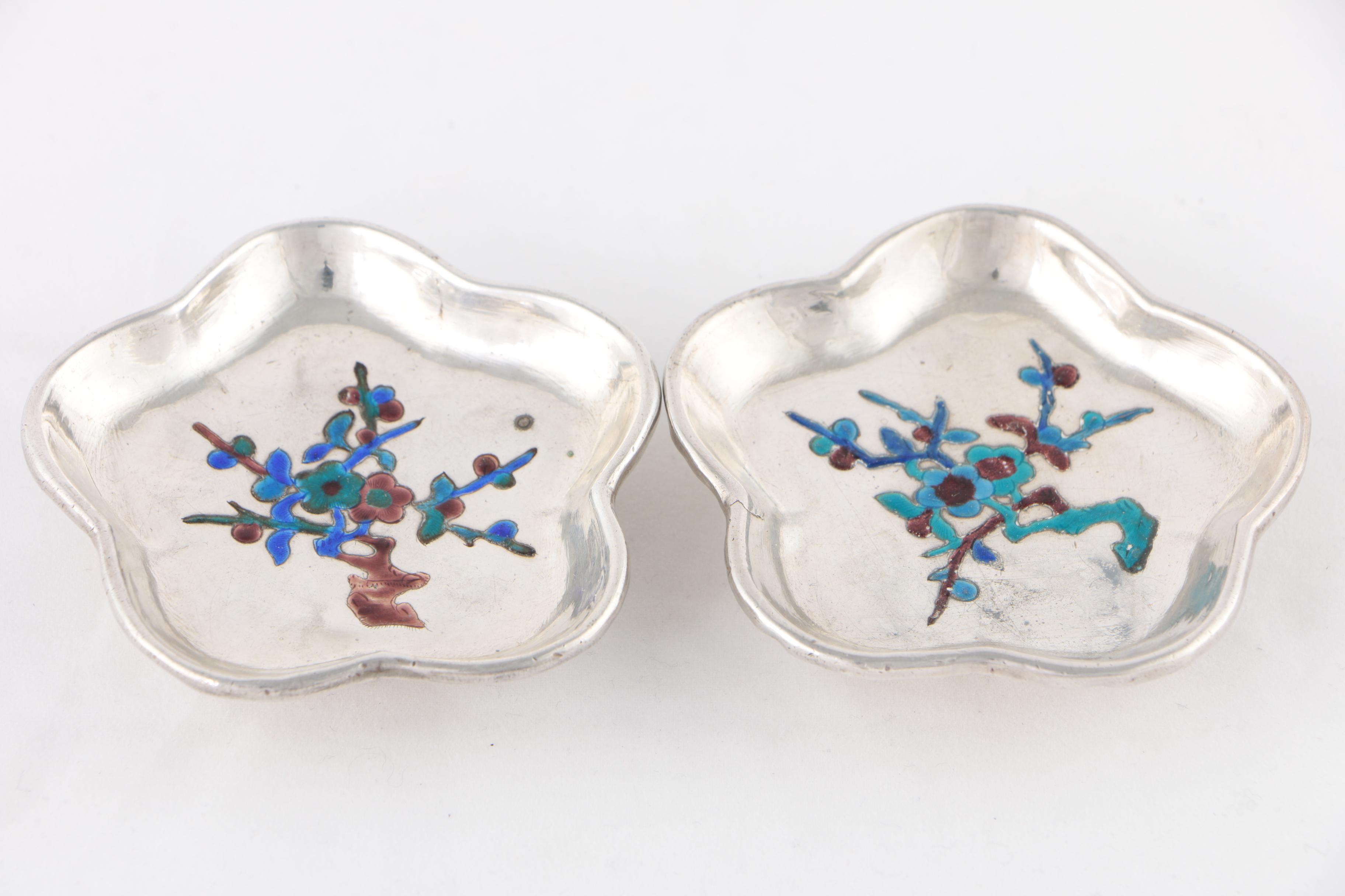 Gorham "Harvard" Silver Plate Crab Forks with Japanese Silver Plate Sauce Dishes