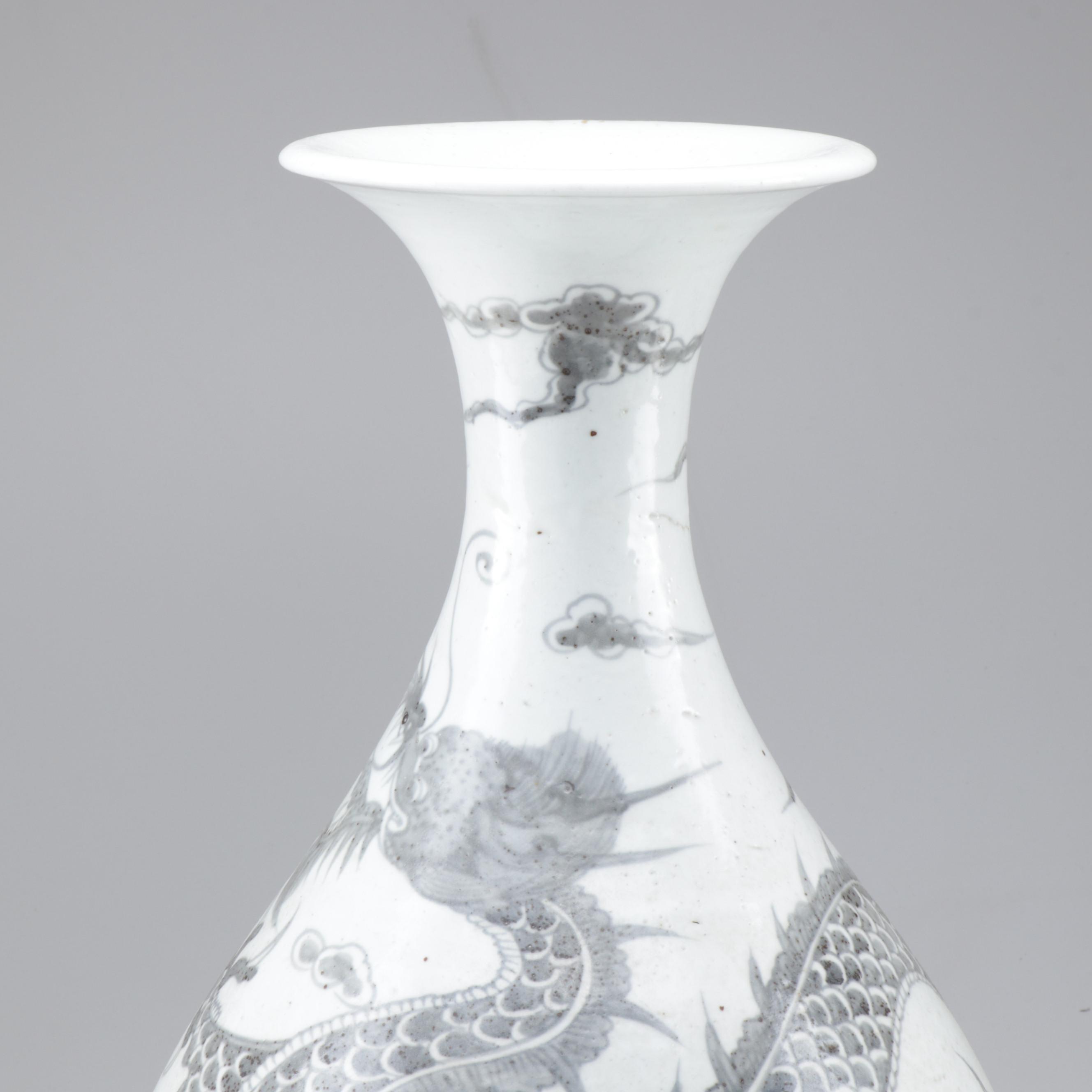 Chinese Ceramic Floor Vase with Dragon Motif