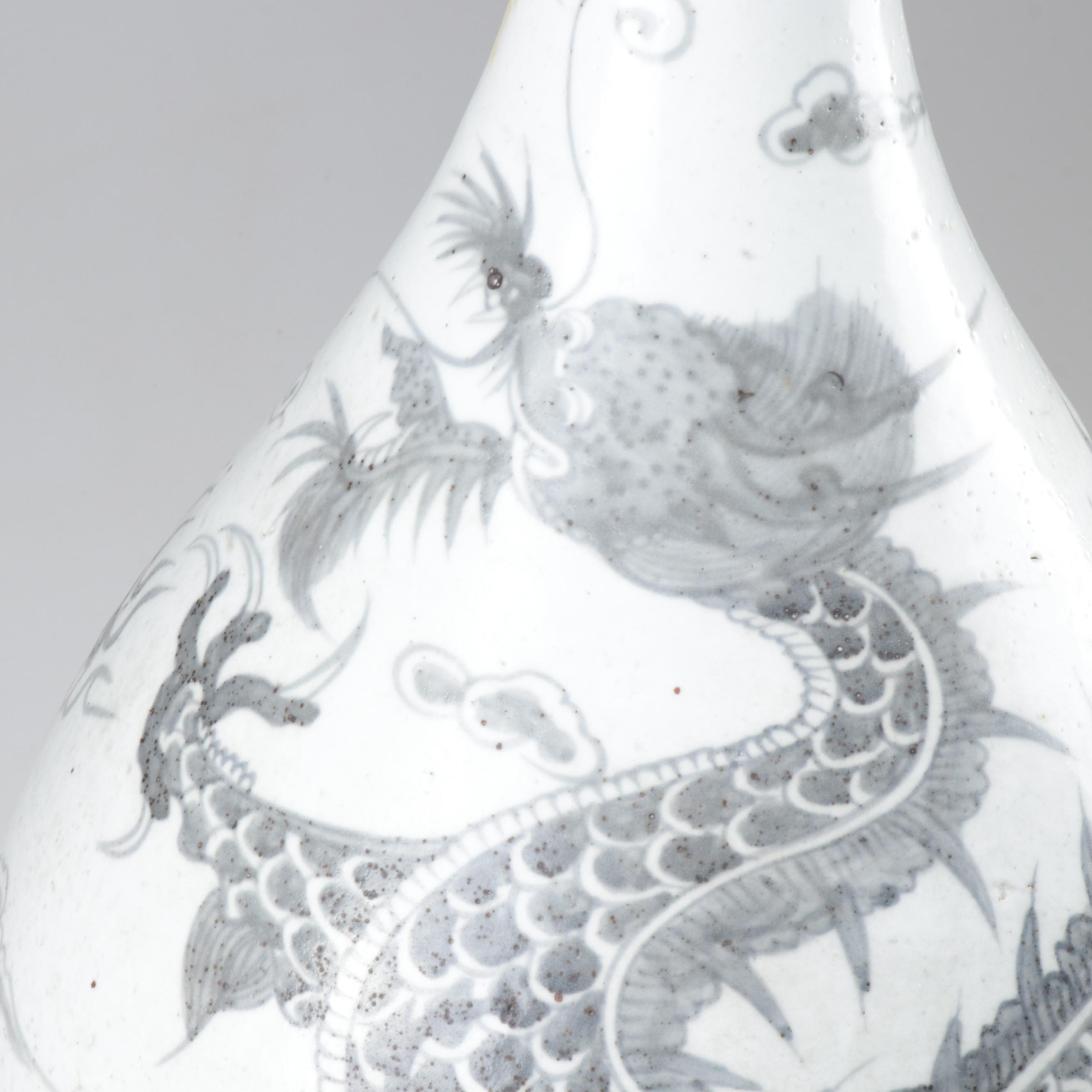 Chinese Ceramic Floor Vase with Dragon Motif