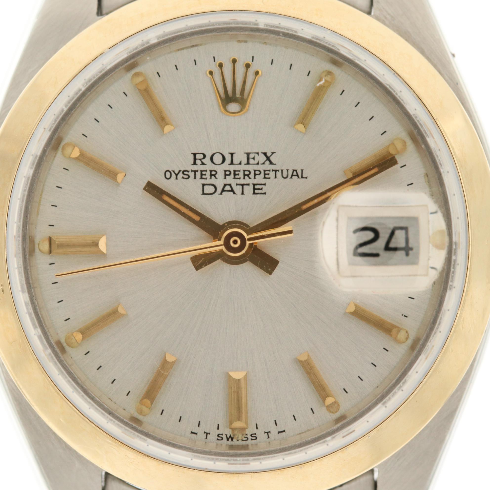 Vintage Rolex Date 6916 14K Gold and Stainless Steel Automatic Watch