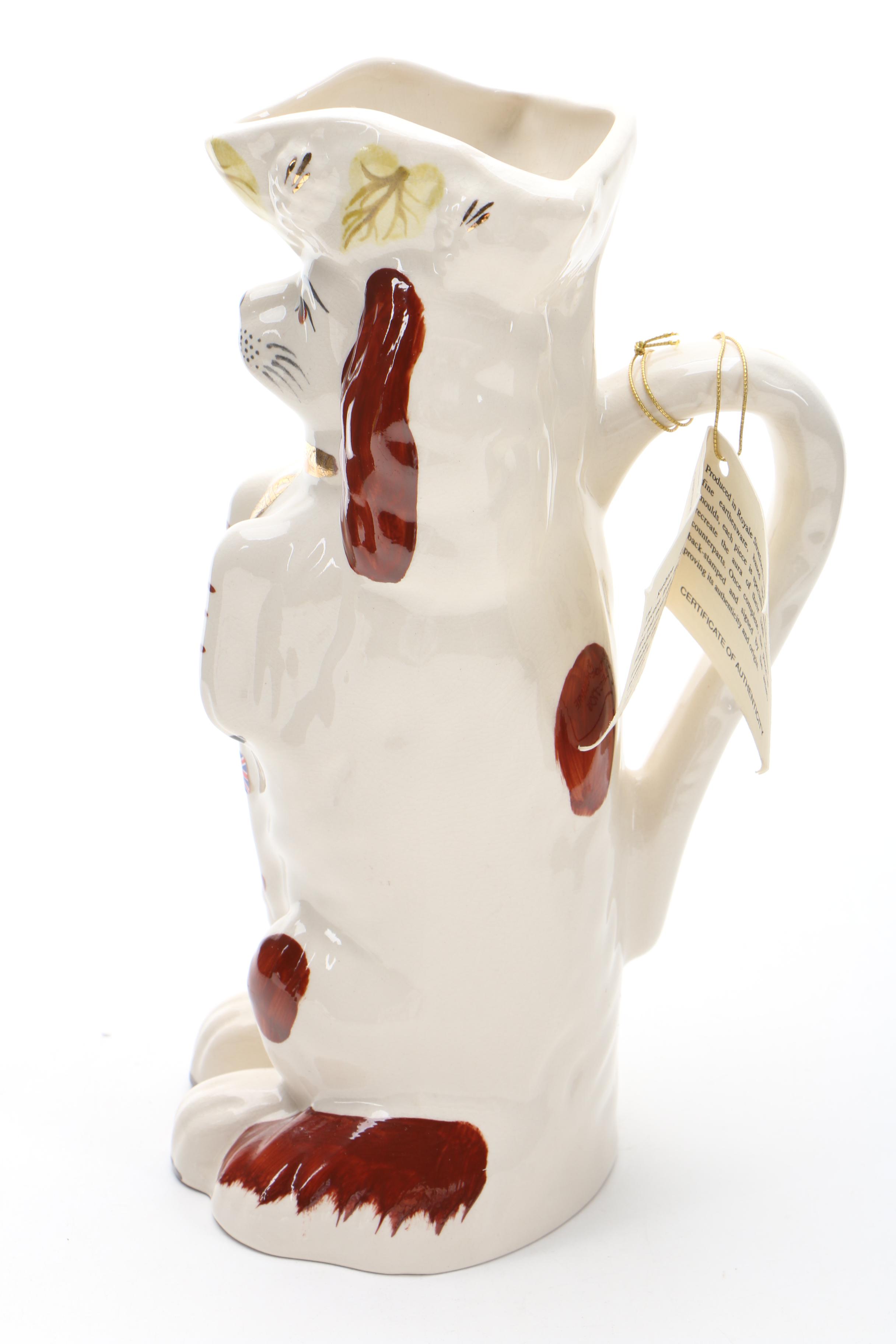 Royale Stratford Rushton Staffordshire Figure Collection Porcelain Dog Pitcher