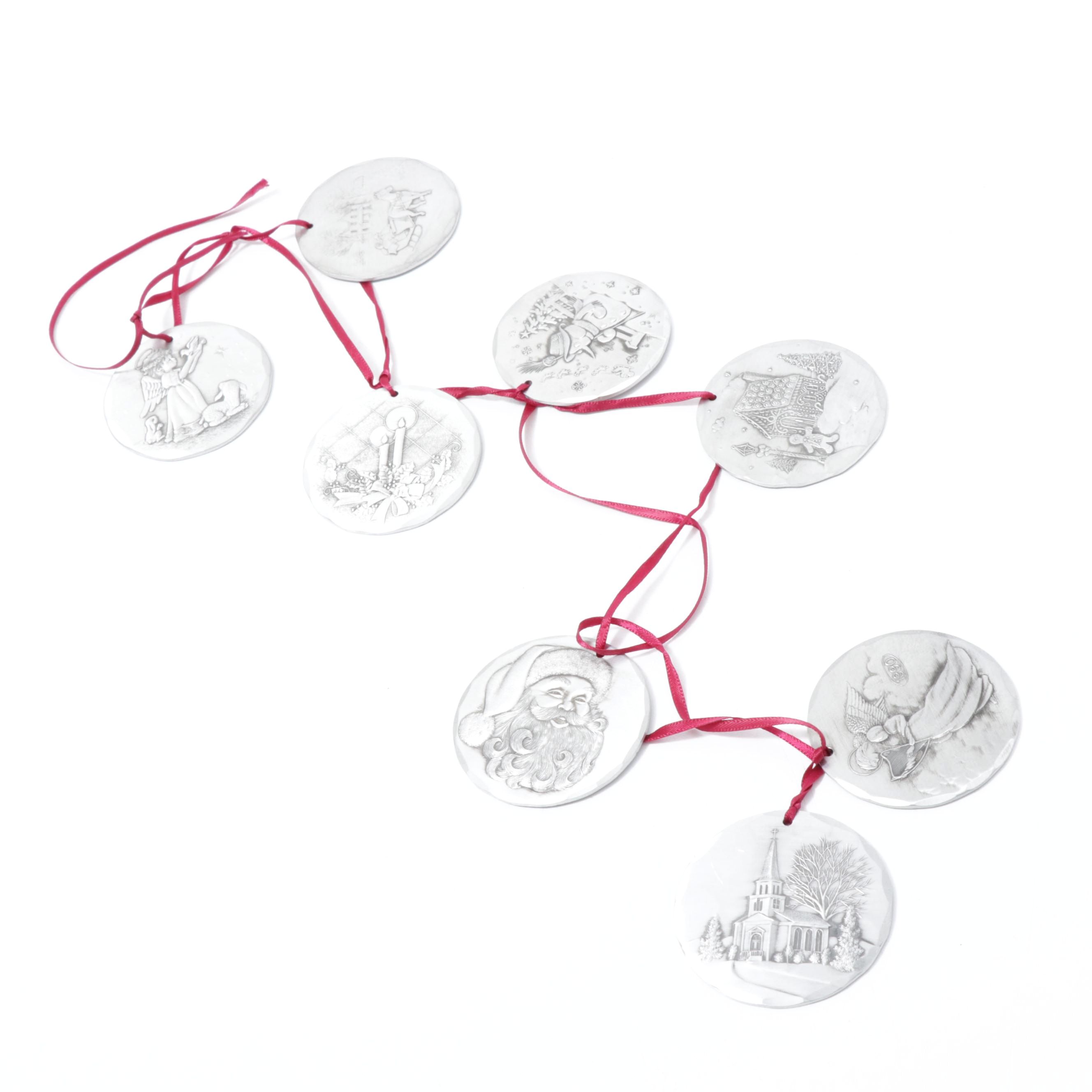 Wendell August Forge Hand-Hammered Aluminum Christmas Medals, 1990s