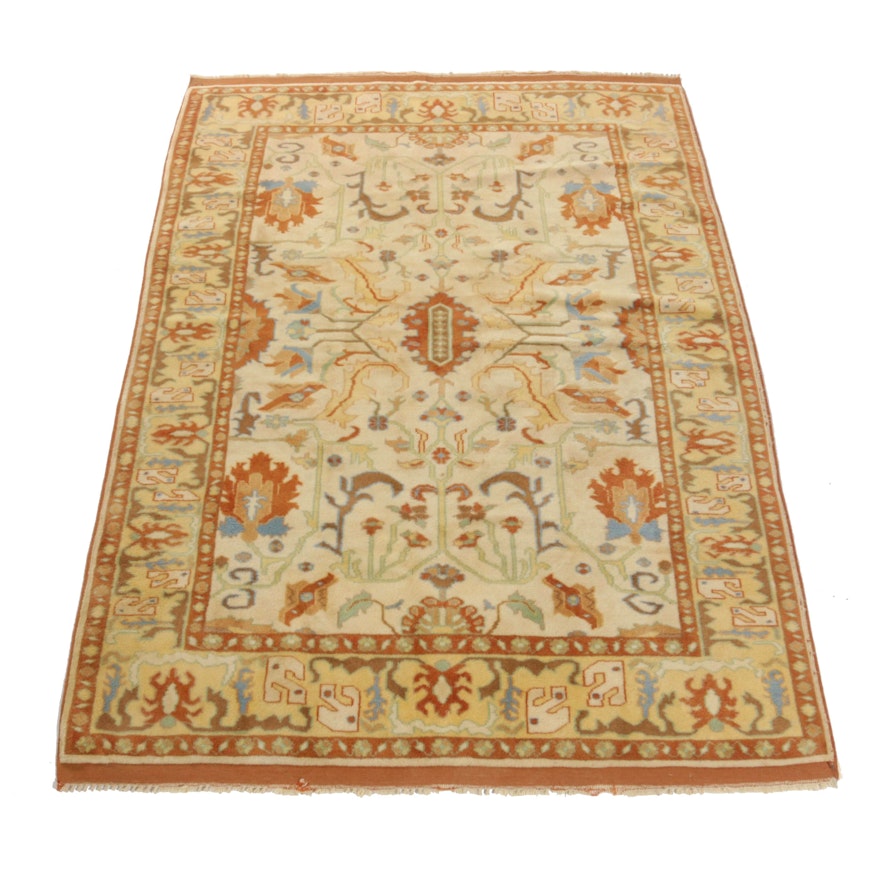 5'9 x 8'2 Hand-Knotted Turkish Oushak Rug