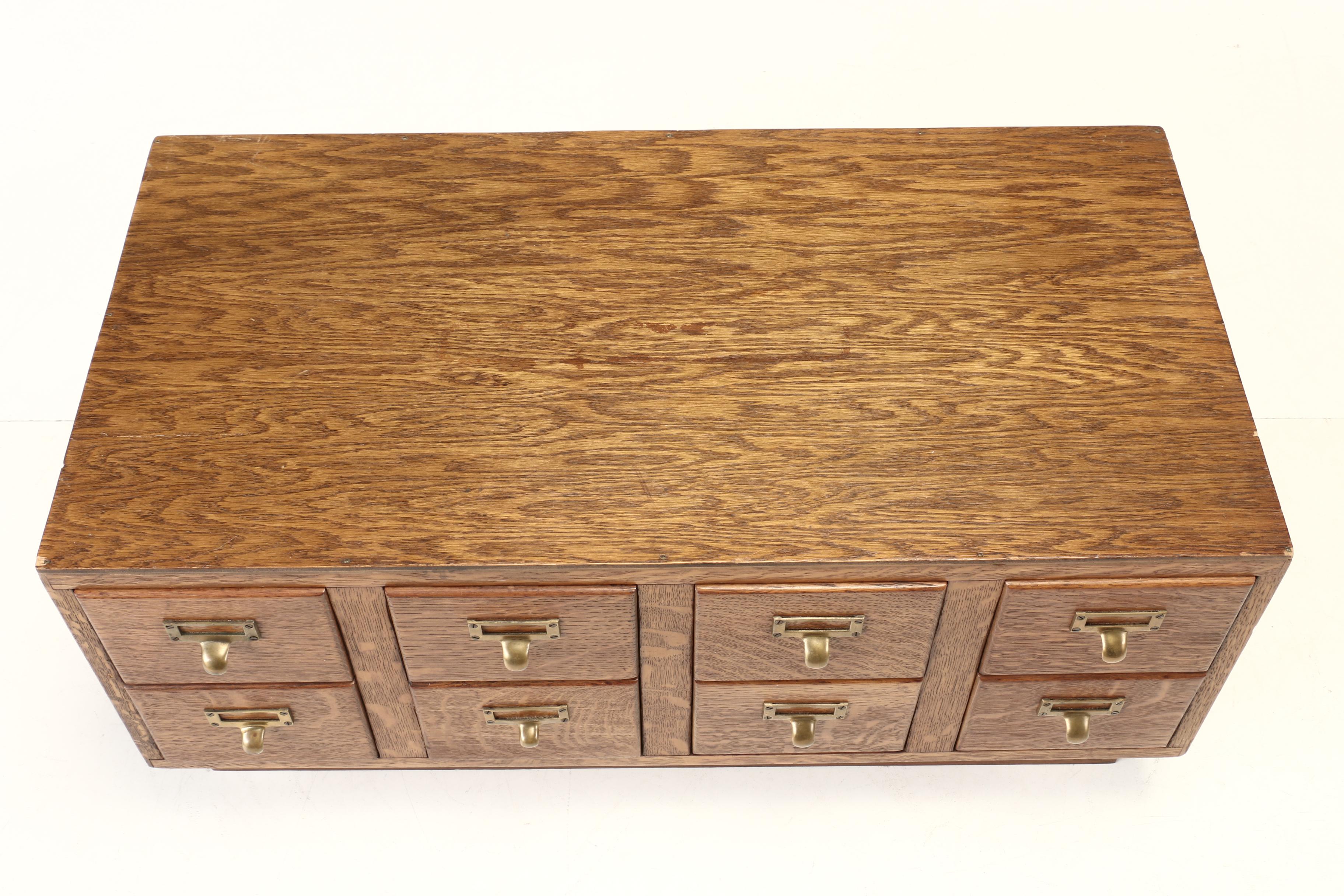 Oak Index File Cabinet, Early to Mid-20th Century