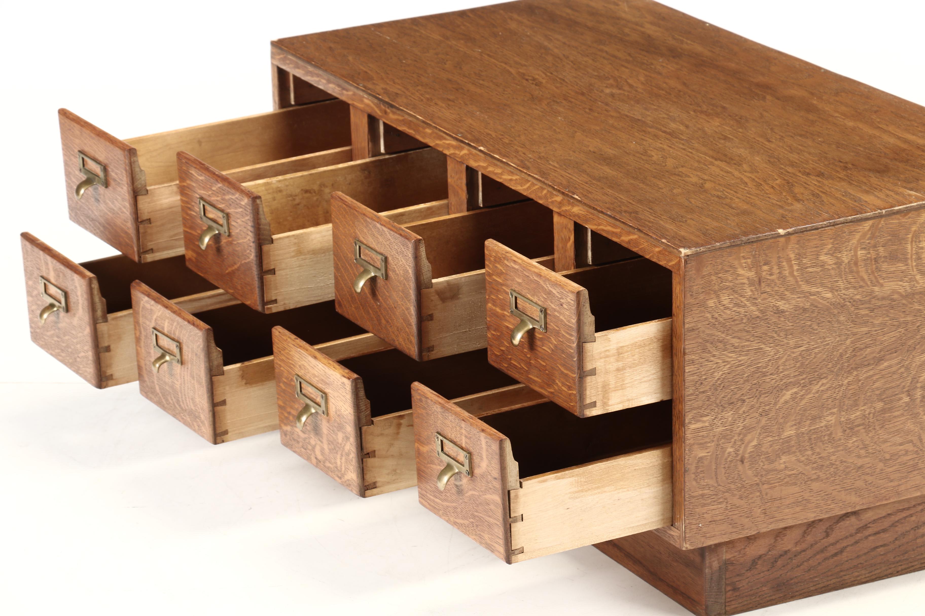 Oak Index File Cabinet, Early to Mid-20th Century