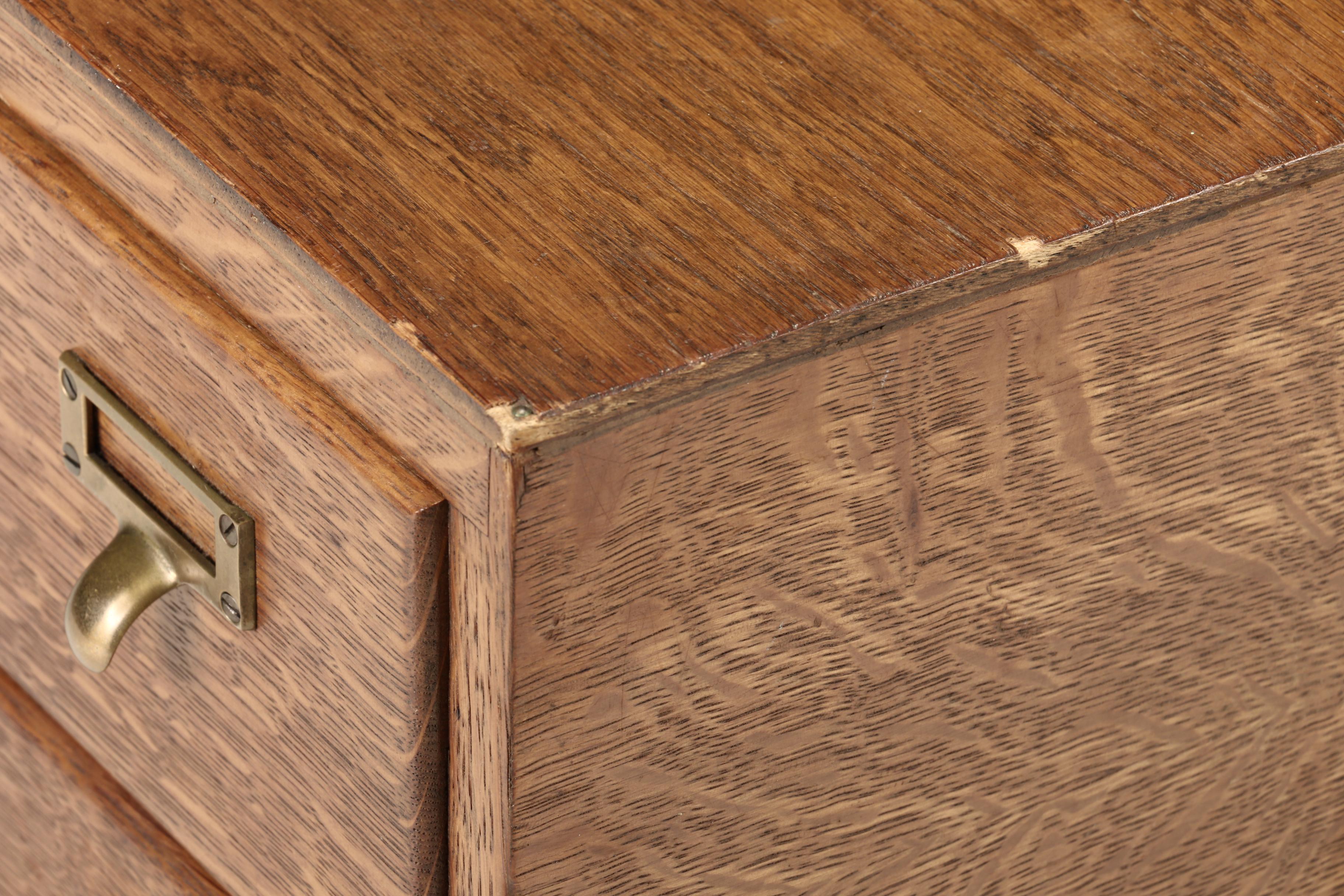 Oak Index File Cabinet, Early to Mid-20th Century