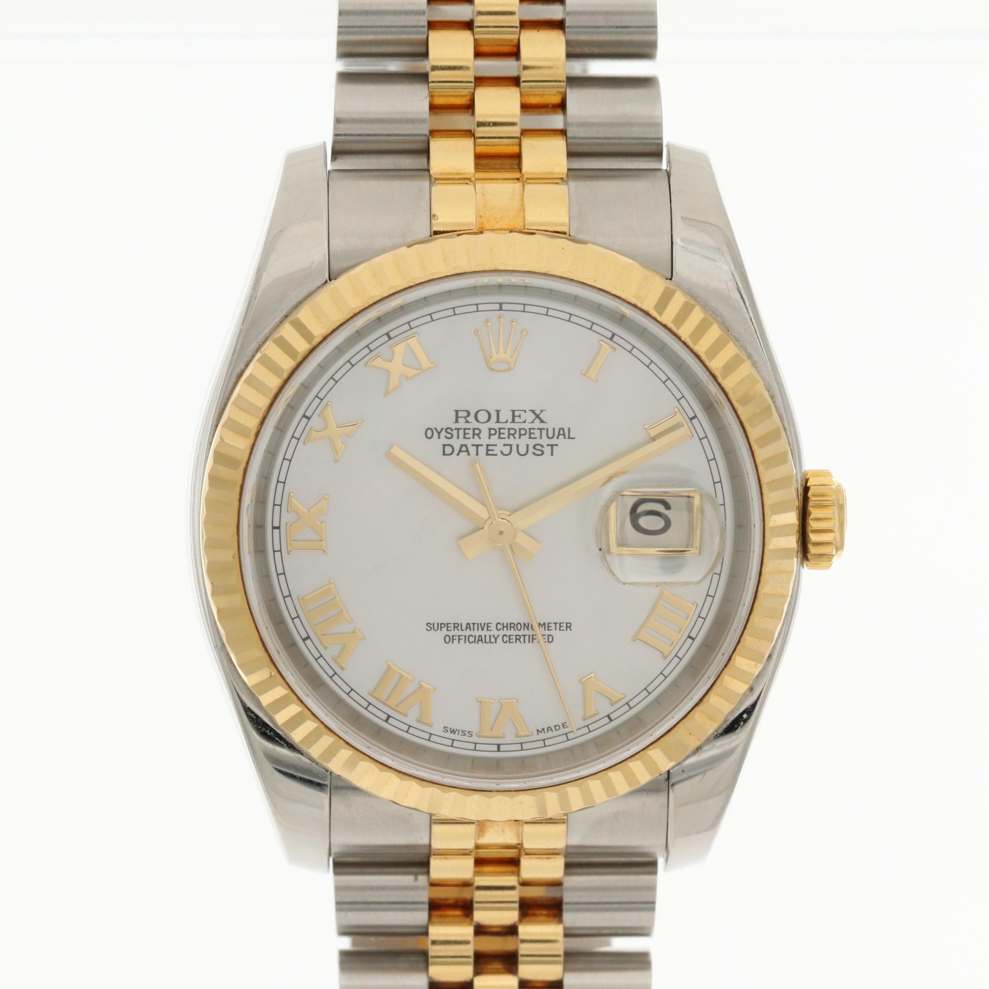 Rolex Datejust 18K Yellow Gold and Stainless Steel Watch, 2004
