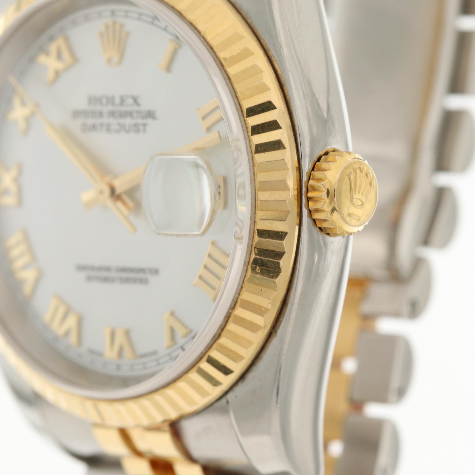 Rolex Datejust 18K Yellow Gold and Stainless Steel Watch, 2004