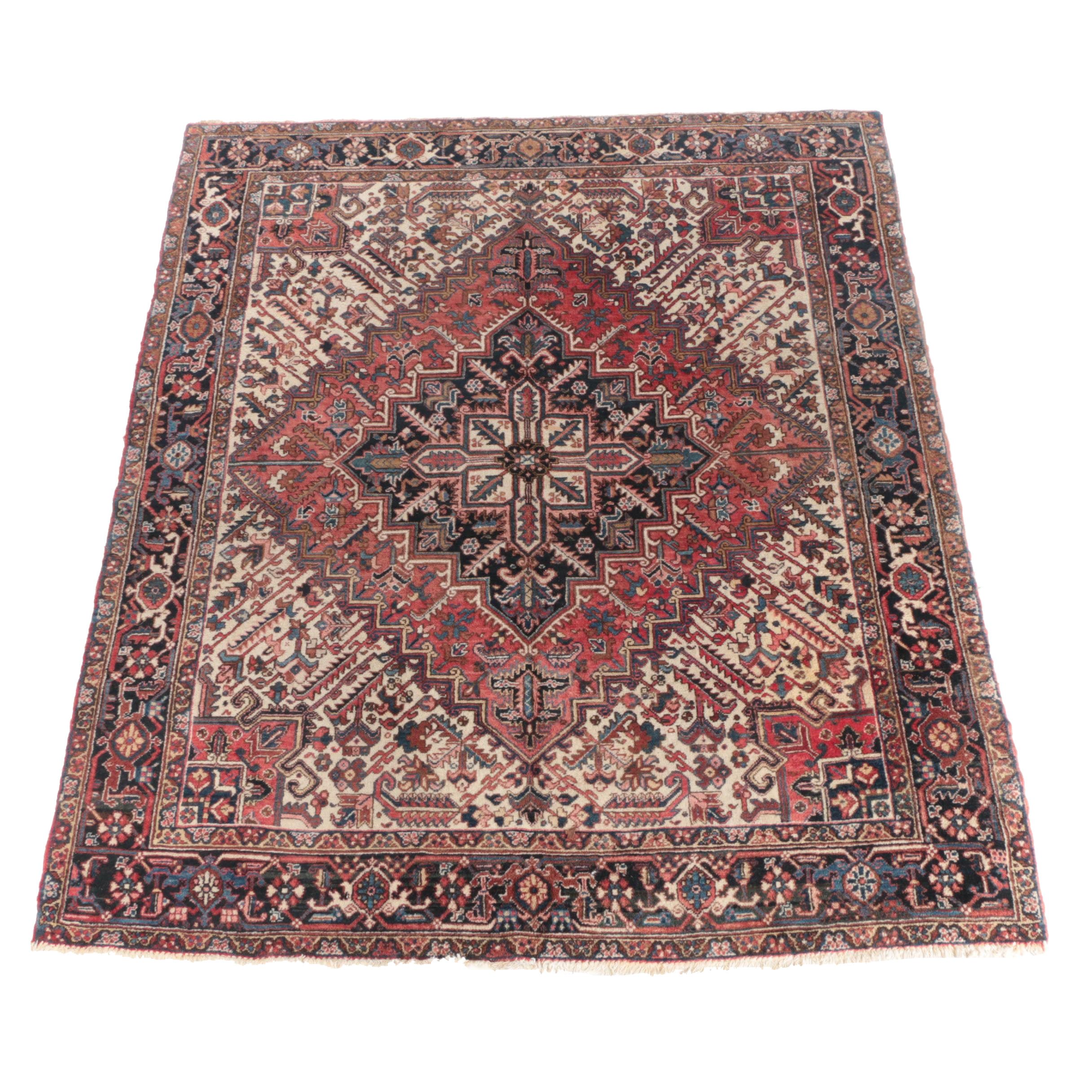 8.3' x 9.8' Hand-Knotted Persian Heriz Wool Rug