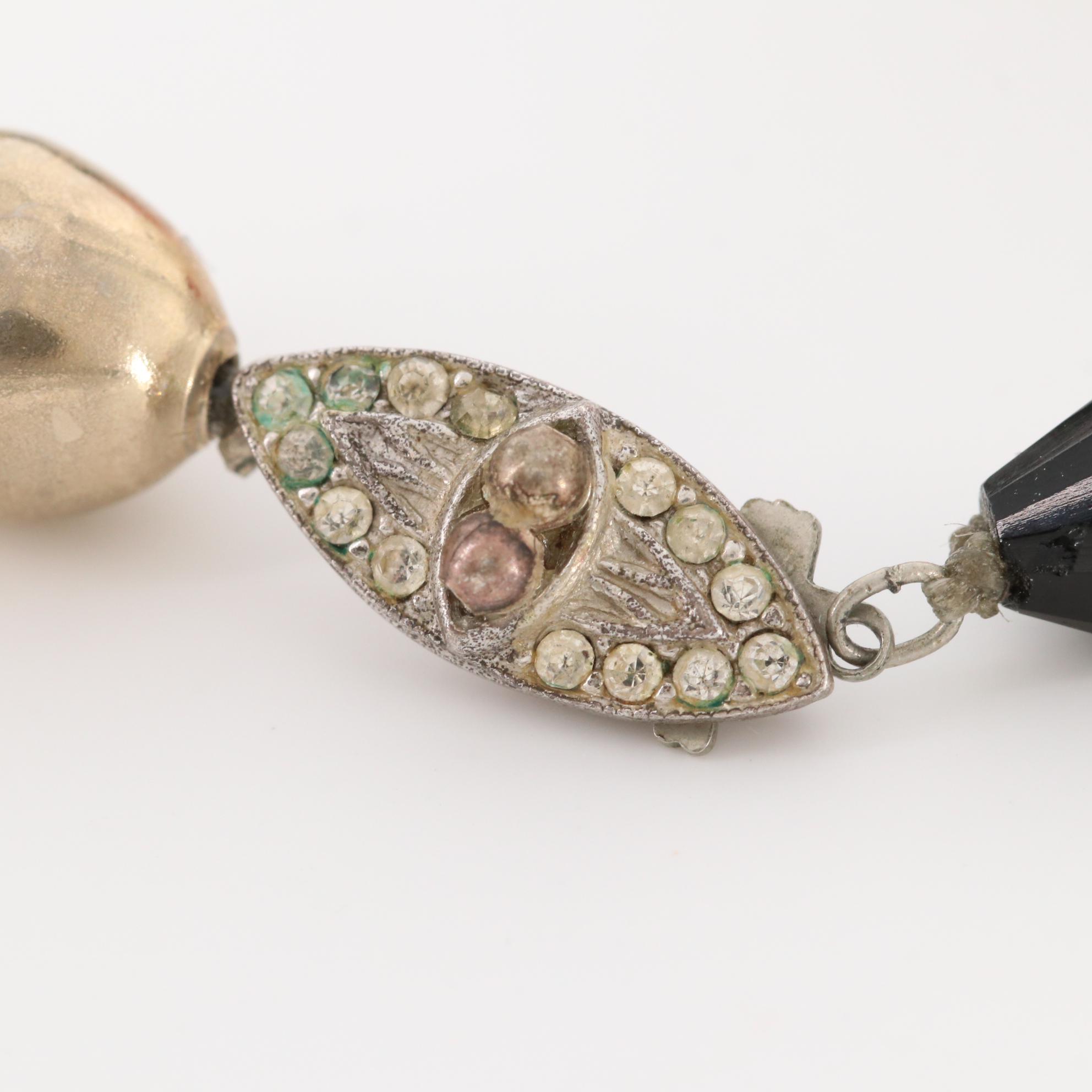 Michael Scheurer Foilback Glass Multi-Color Beaded Necklace