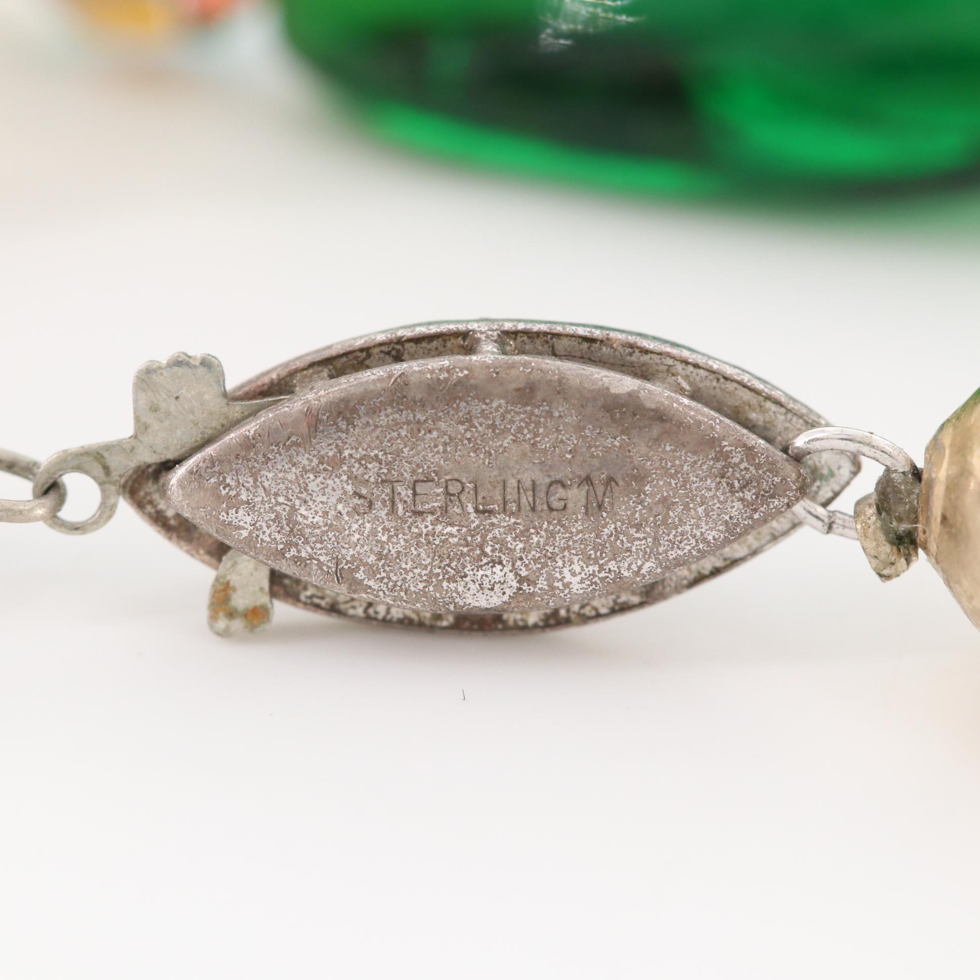 Michael Scheurer Foilback Glass Multi-Color Beaded Necklace