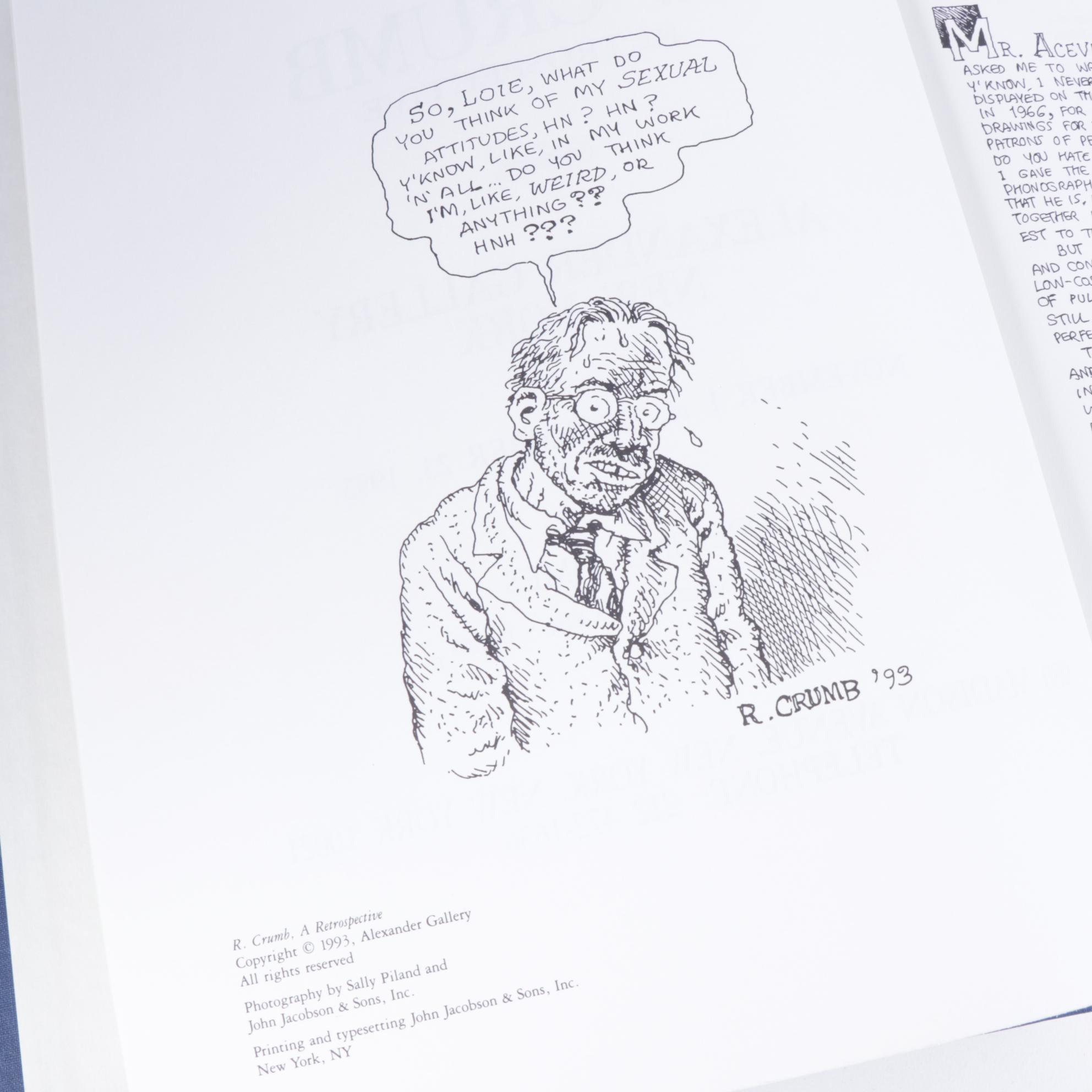 R. Crumb Retrospective Alexander Gallery Catalog Book, 1993