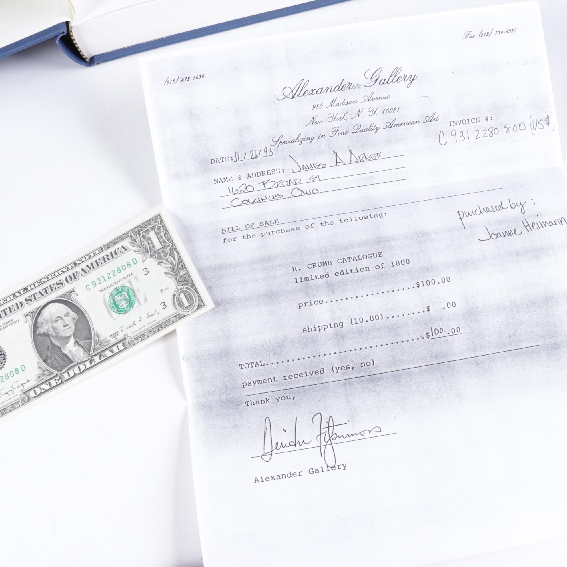 R. Crumb Retrospective Alexander Gallery Catalog Book, 1993