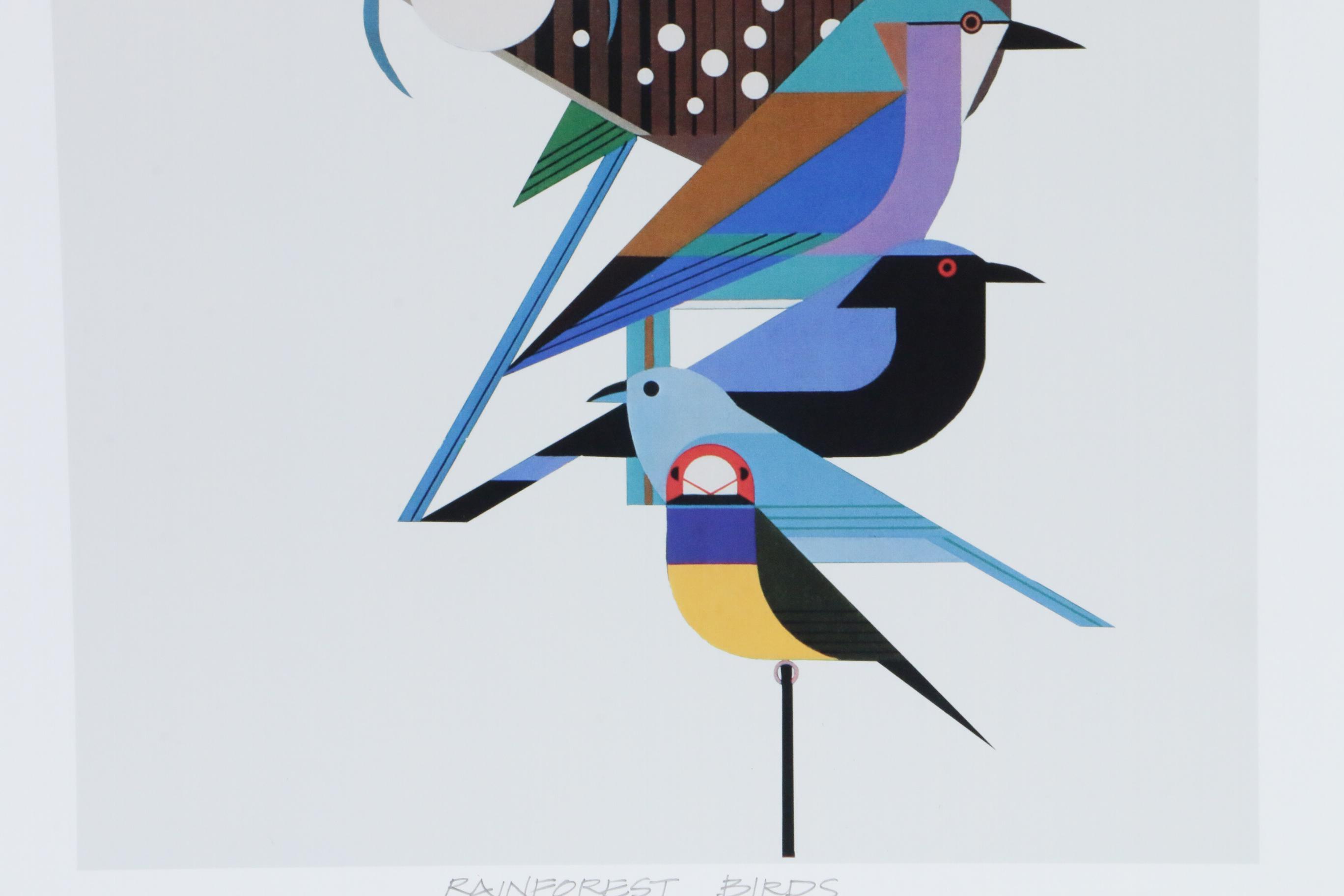 Offset Lithograph After Charley Harper "Rainforest Birds"