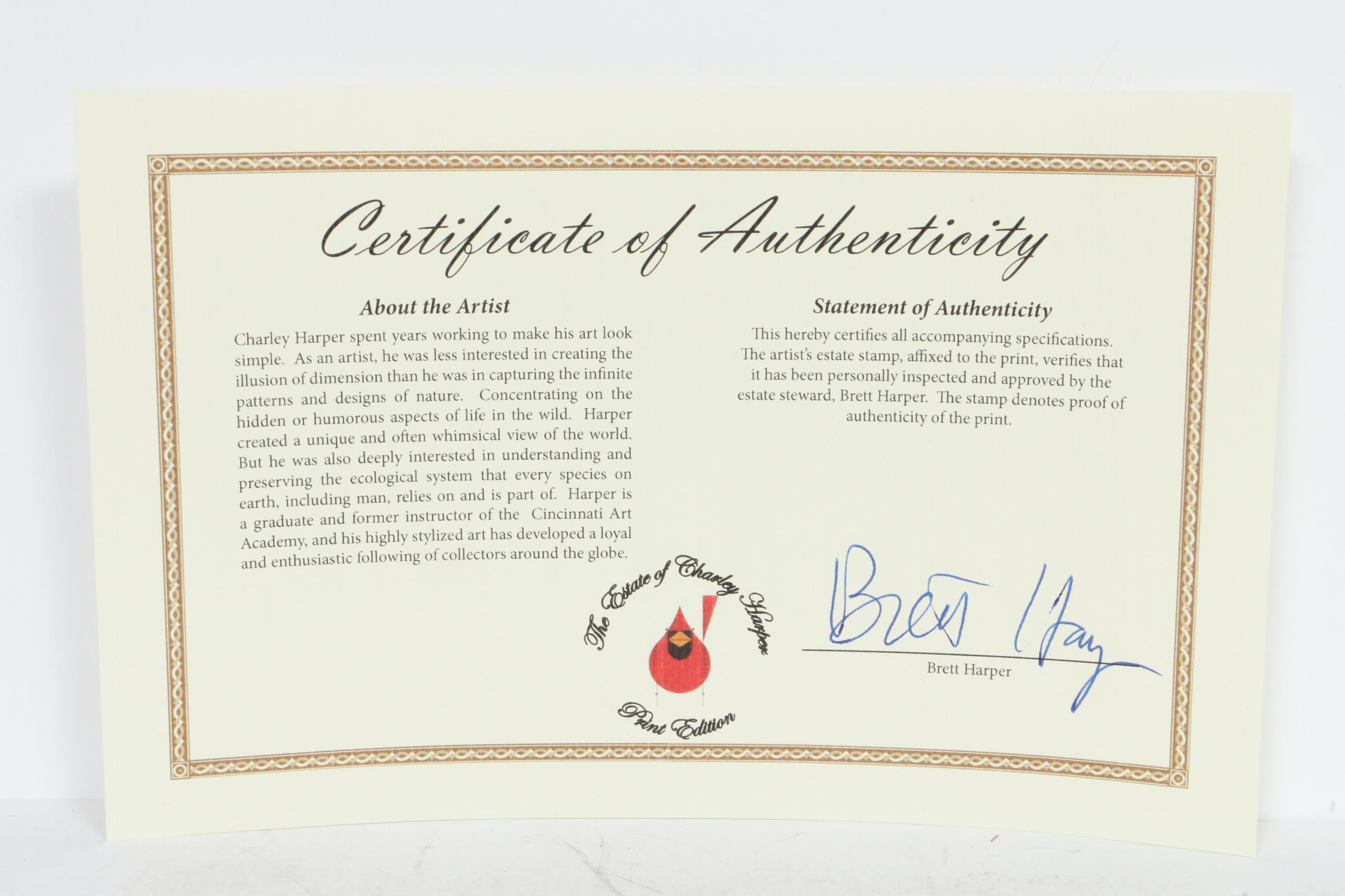 Offset Lithograph After Charley Harper "Rainforest Birds"