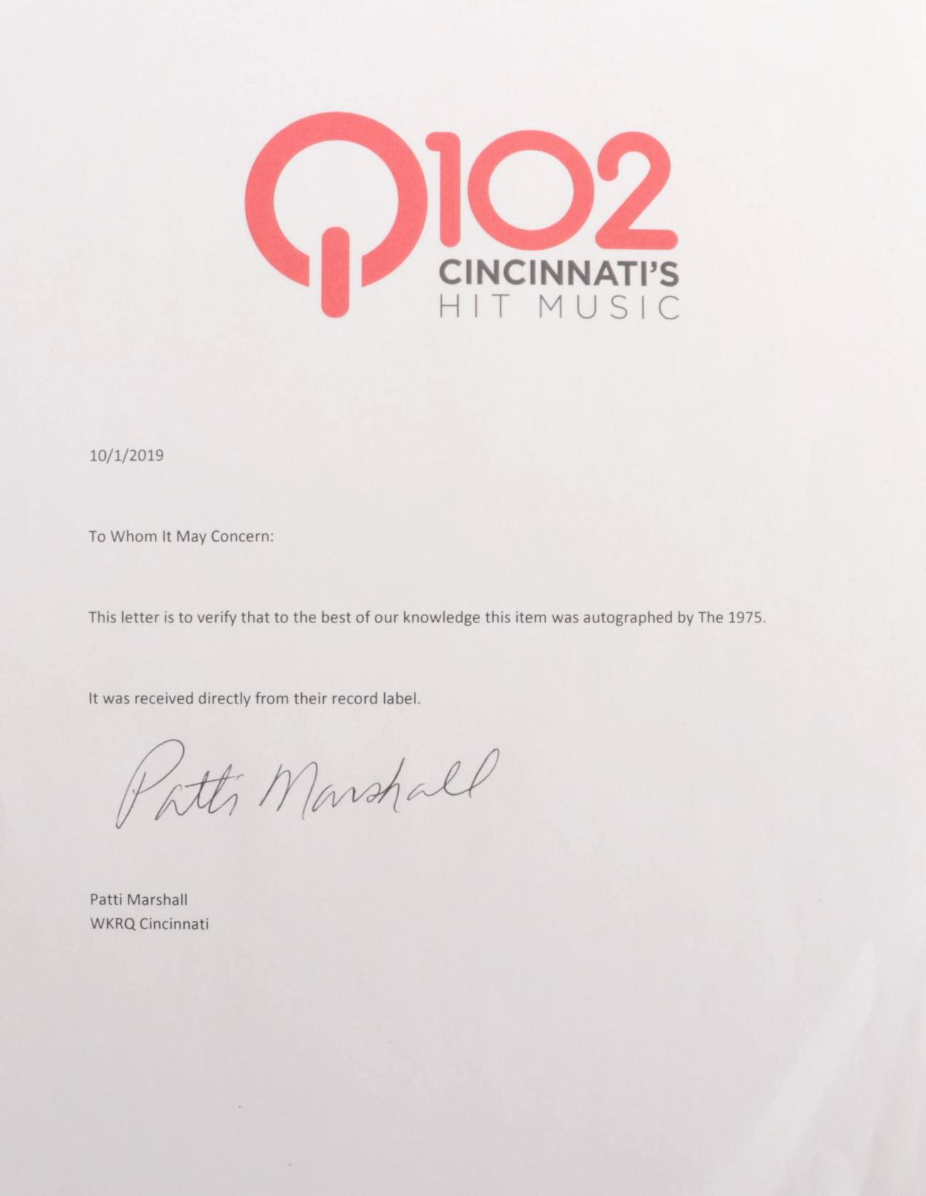 The 1975 Signed "A Brief Inquiry Into Online Relationships" Album Cover