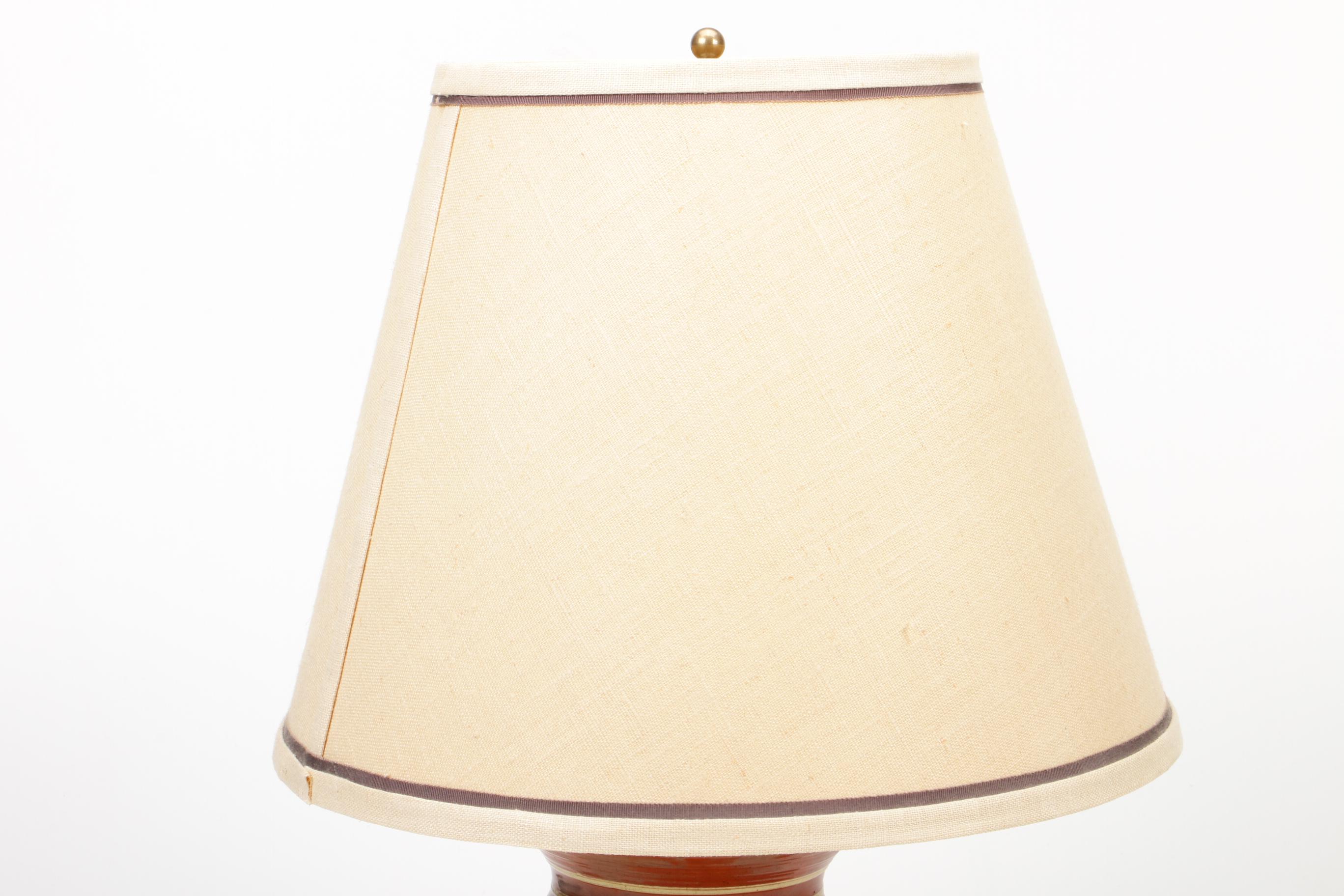 Turtle Creek Pottery Floral Redware Table Lamp