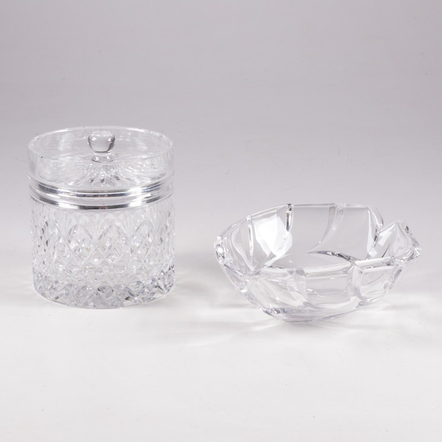 Marquis by Waterford Crystal Bowl with Royal Brierley Crystal Biscuit Jar