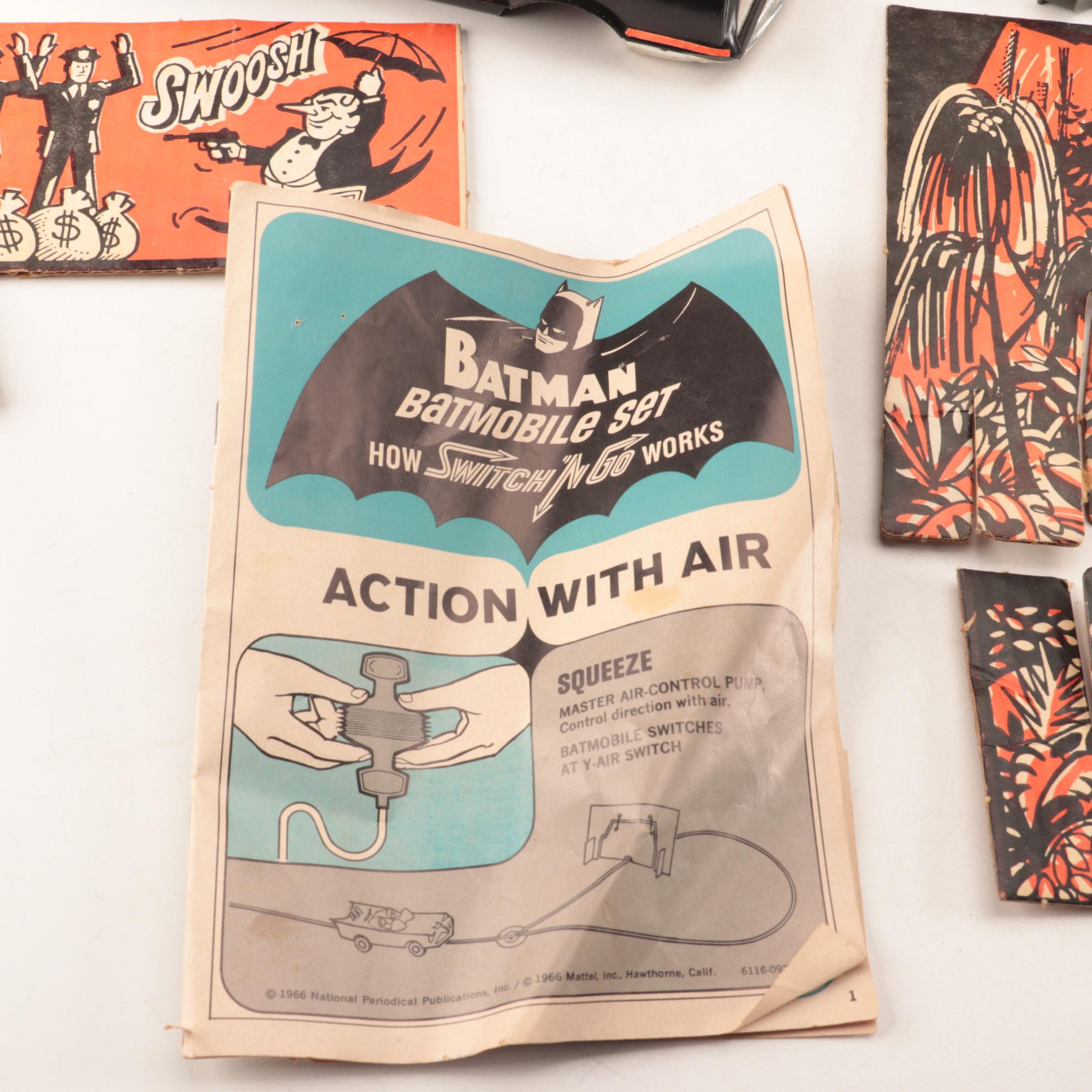 Mattel Batman "Switch 'N Go" Batmobile" Toy Play Set with Box, 1966