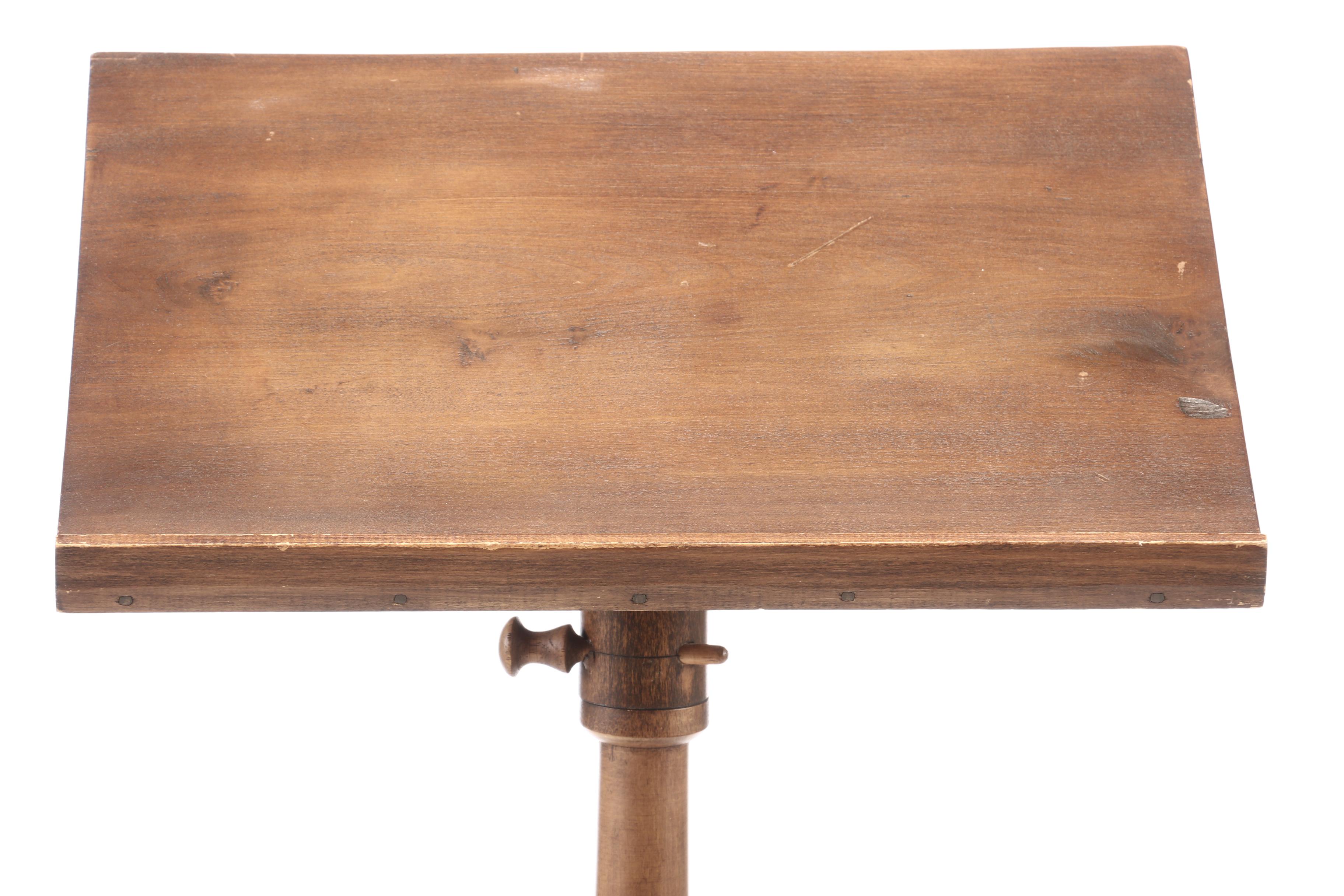 Walnut and Steel Lectern Stand on Castors
