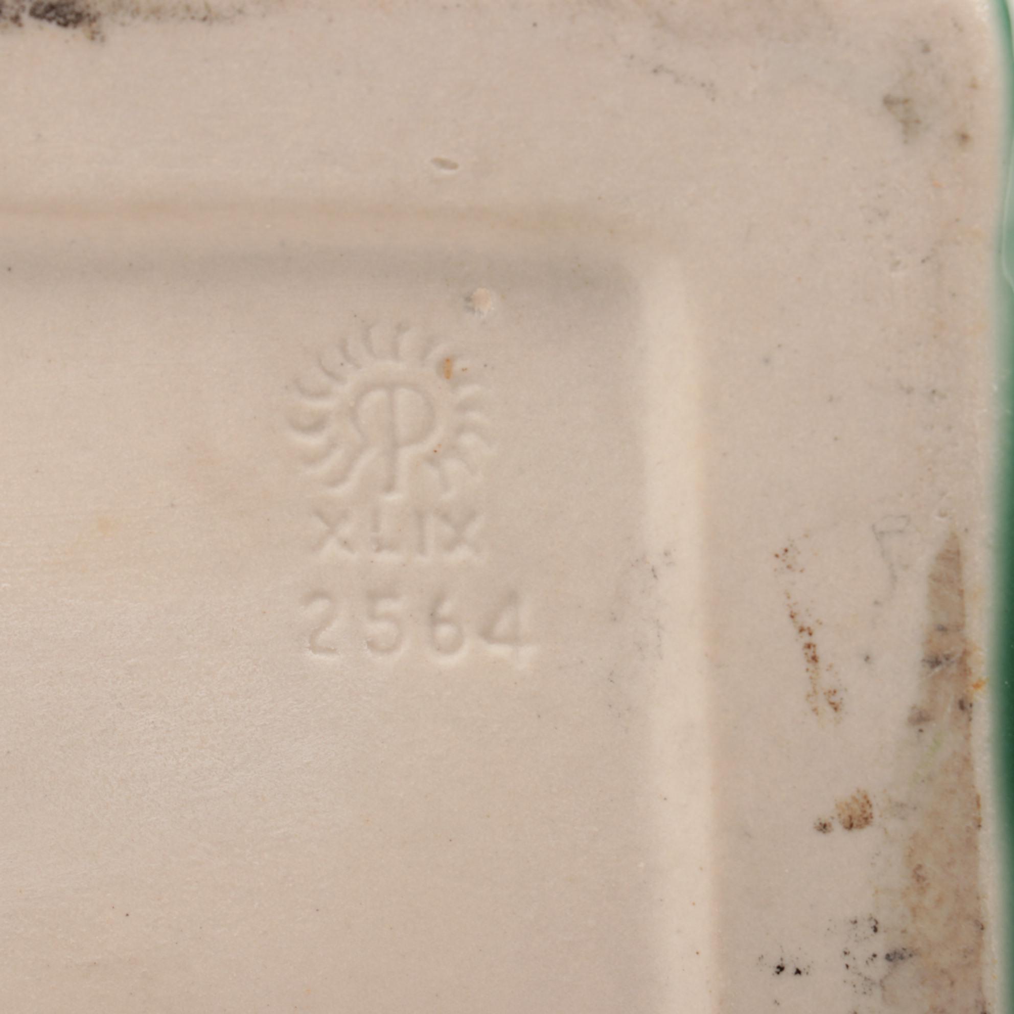 Rookwood Pottery Green Glazed Panther Bookends after William McDonald, 1949