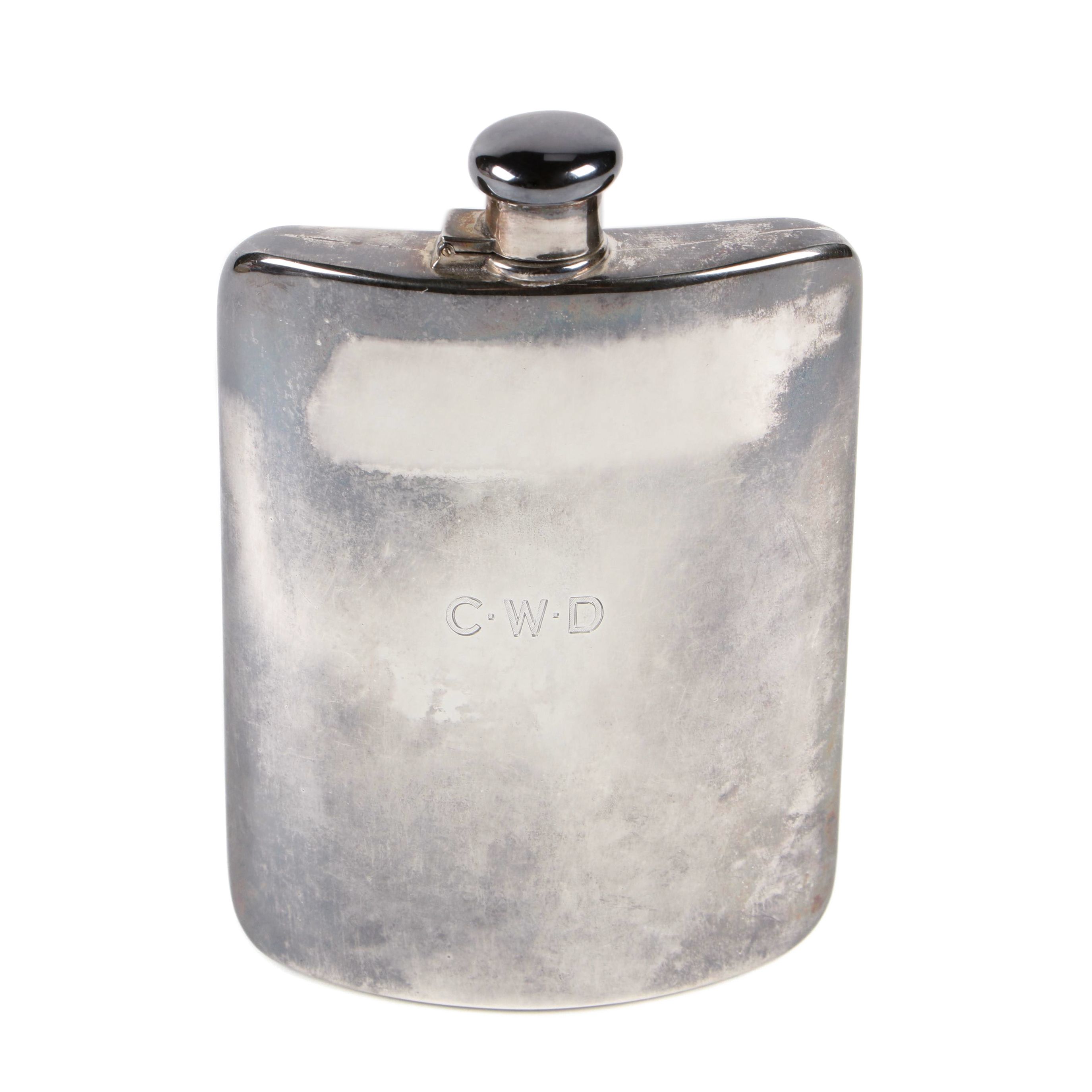 Tiffany & Co. Sterling Silver 2 Gills Flask, 1919–1947
