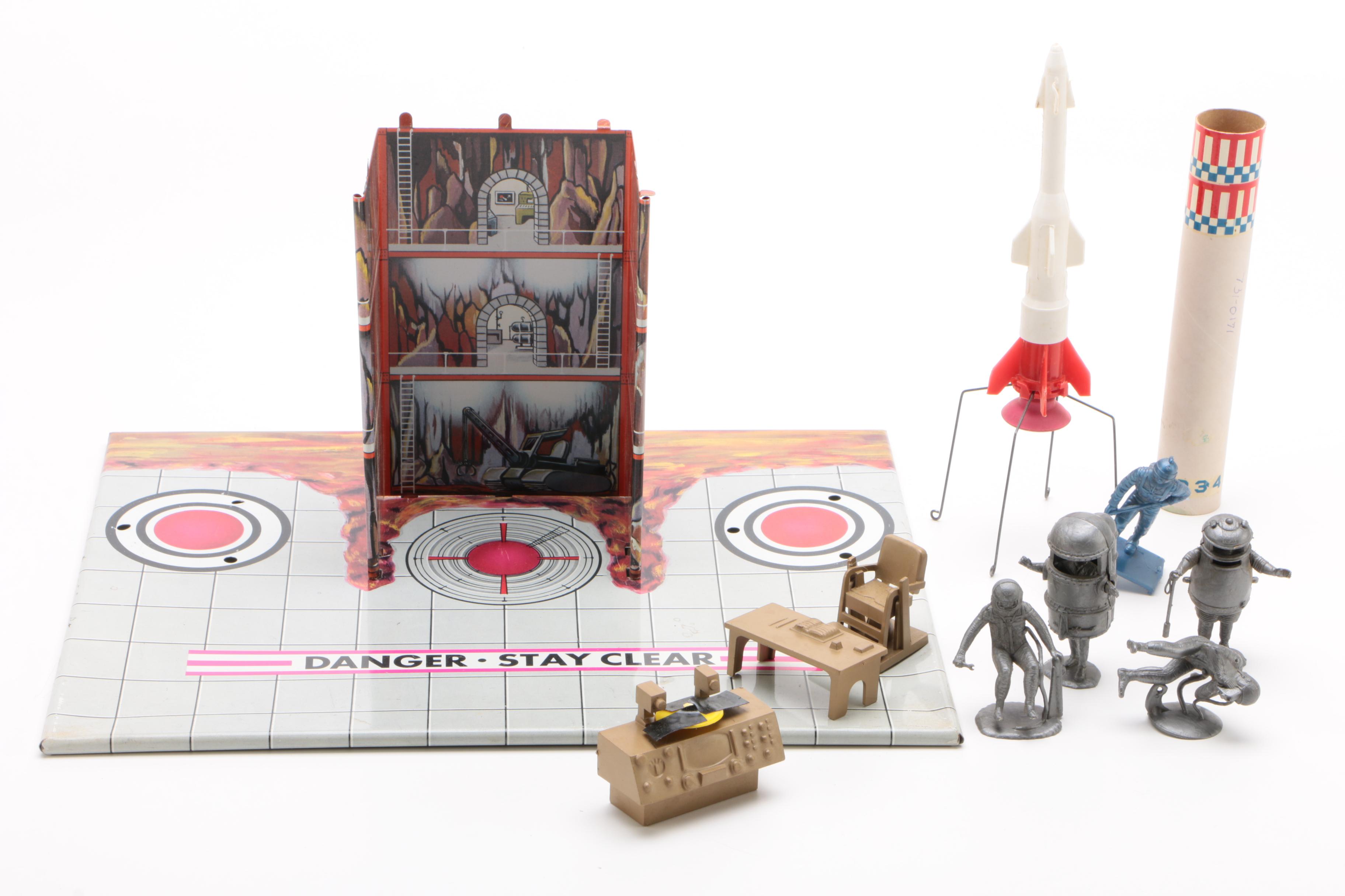 Louis Marx Operation Moon Base Toy Play Set with Box, circa 1965