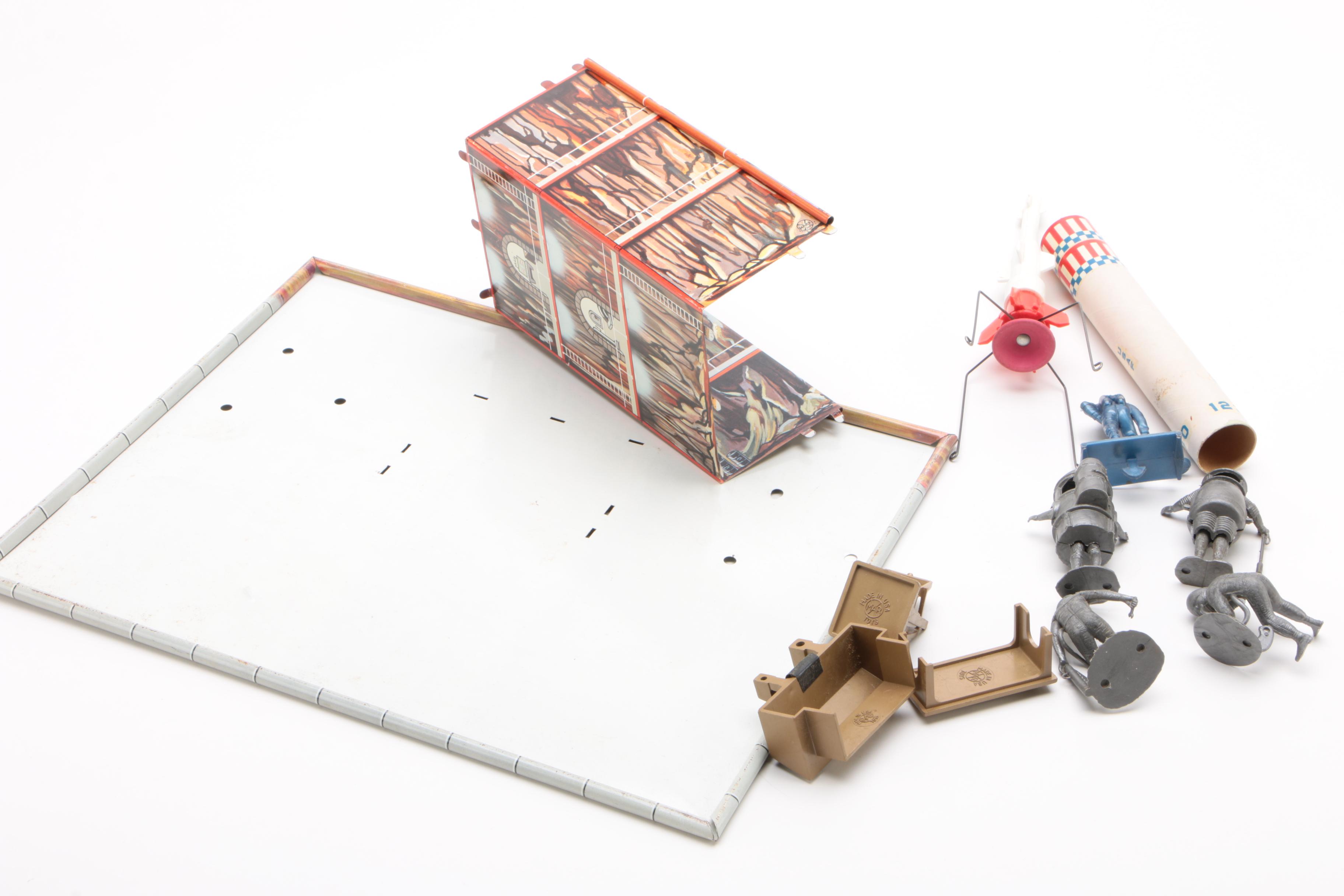 Louis Marx Operation Moon Base Toy Play Set with Box, circa 1965