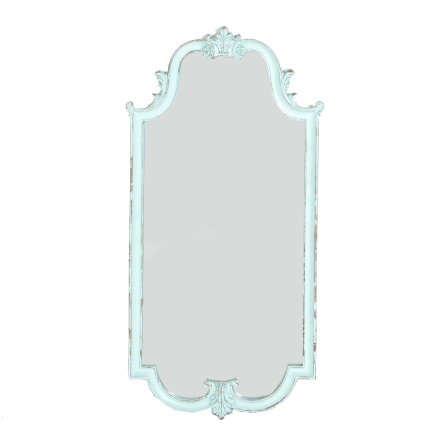 French Provincial Style Distressed Wall Mirror, Mid to Late 20th Century