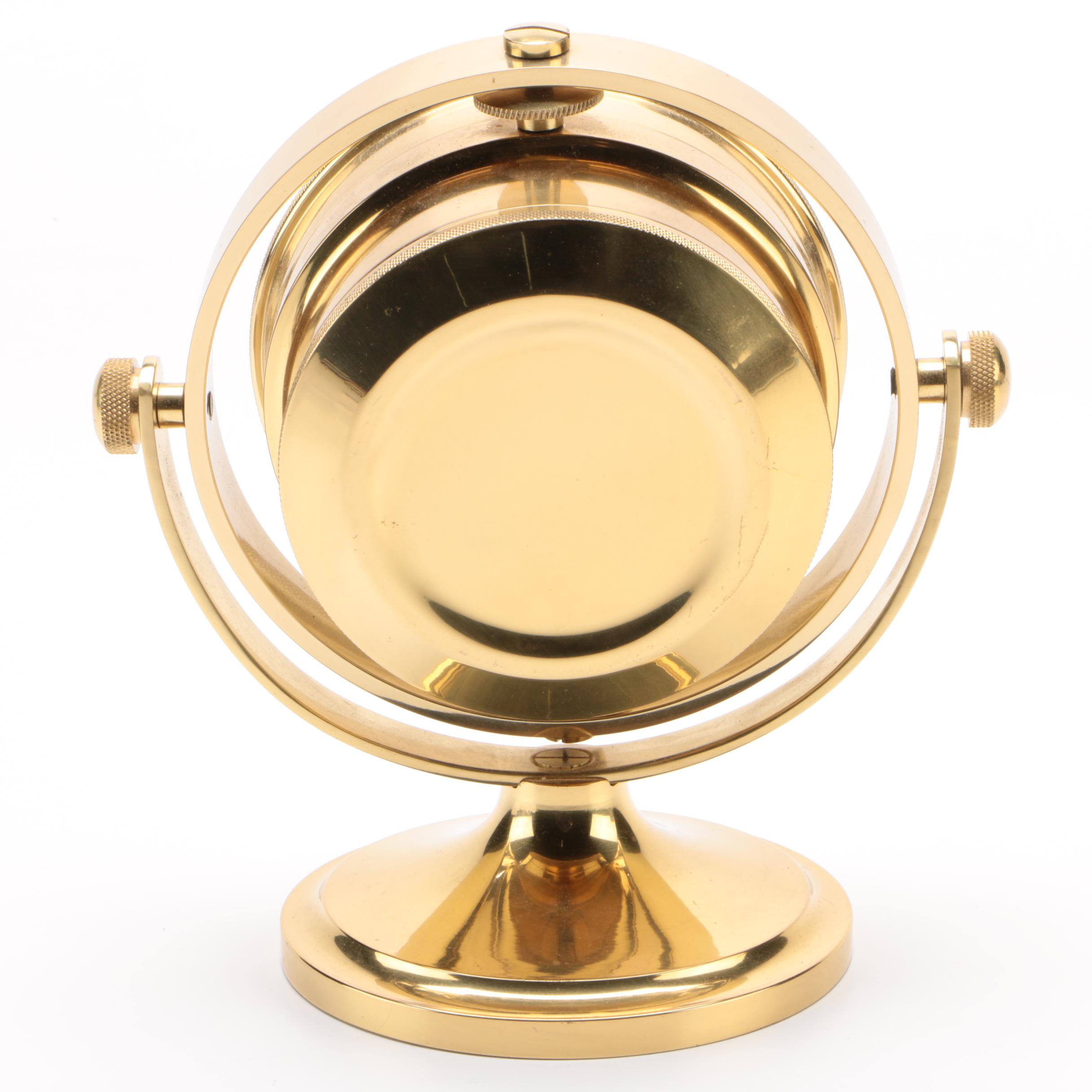 Seth Thomas Brass Schooner Nautical Desk Clock, 1980s