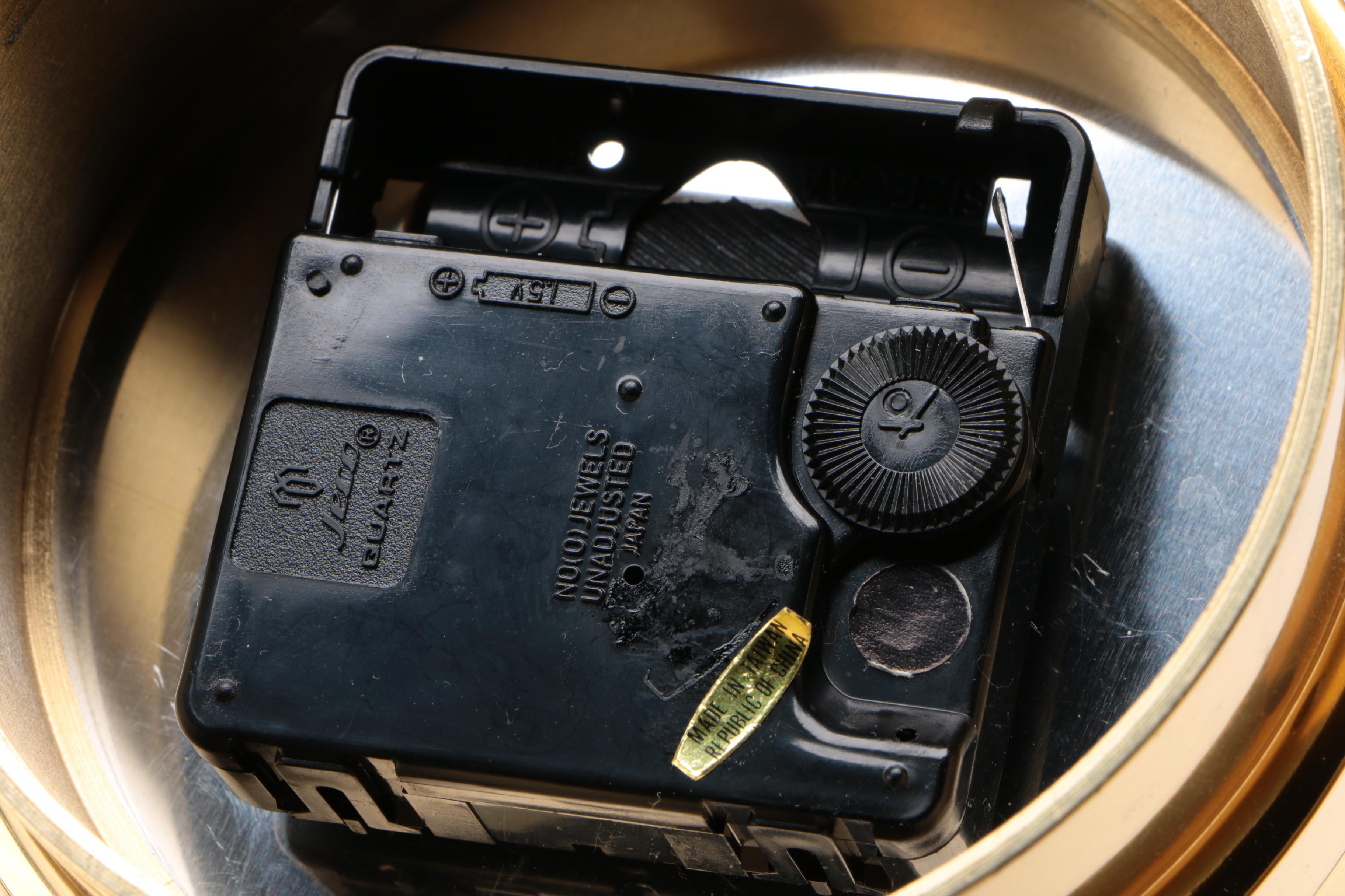 Seth Thomas Brass Schooner Nautical Desk Clock, 1980s