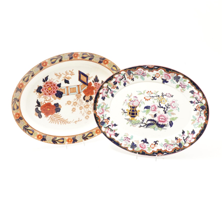 Ridgway "Simlay" and Woods Ware "Wincanton" Platters, Antique